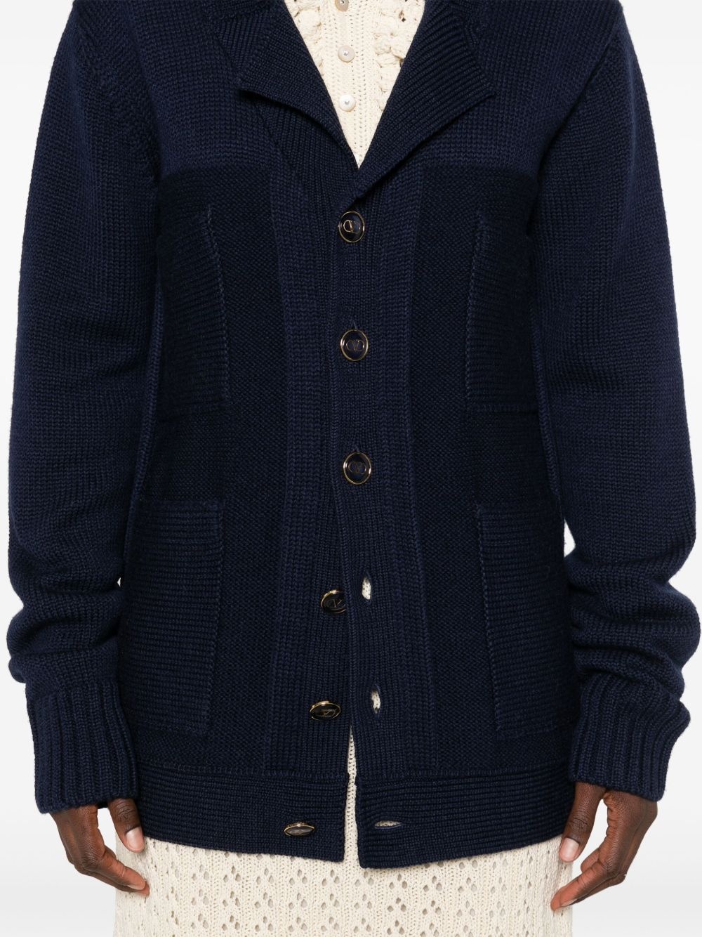 notched-lapels cardigan - 5
