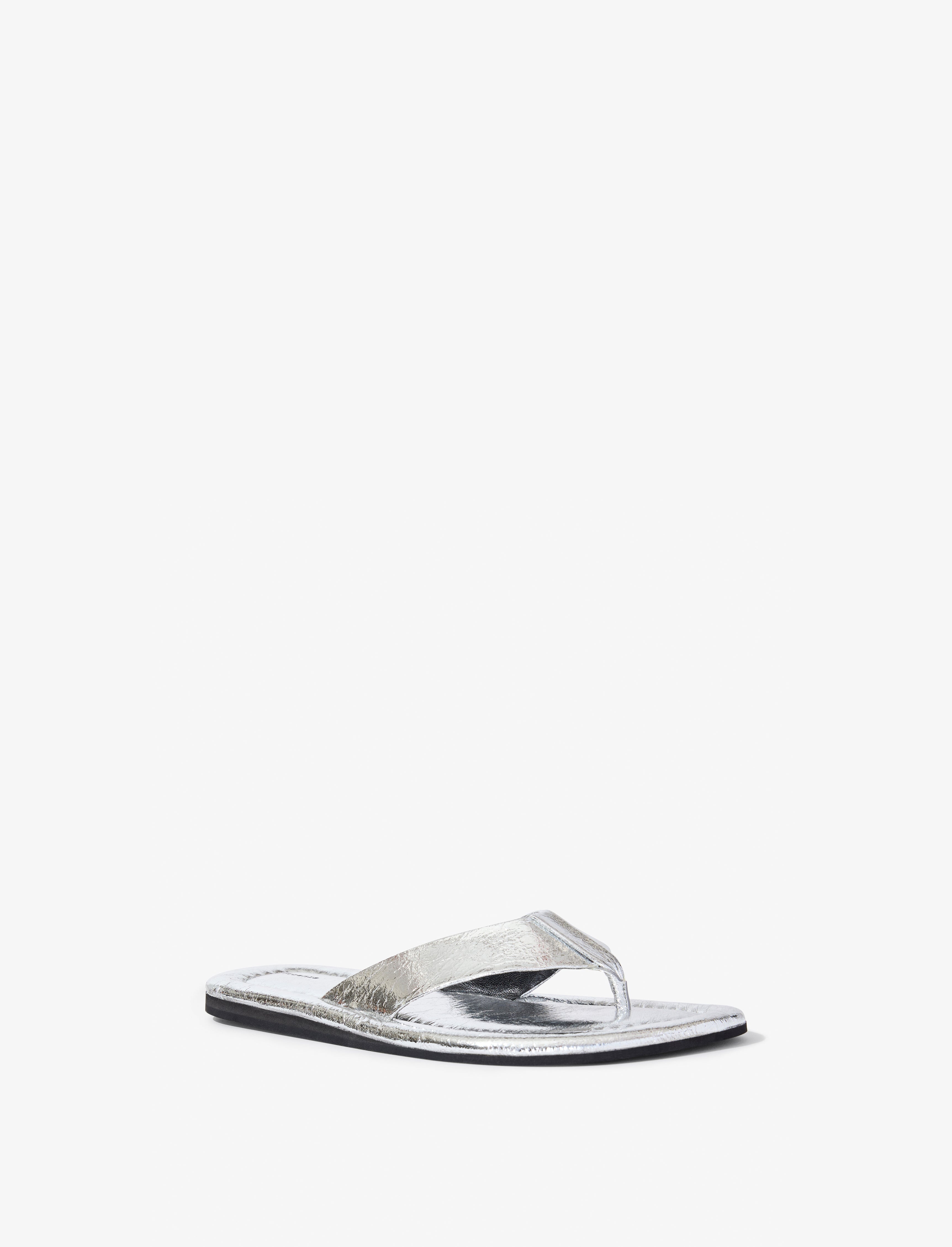 Cooper Flip Flop Sandals in Crinkled Metallic - 2