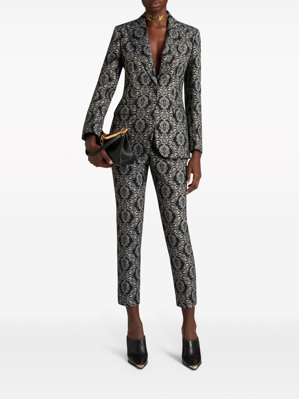 graphic-jacquard blazer - 2