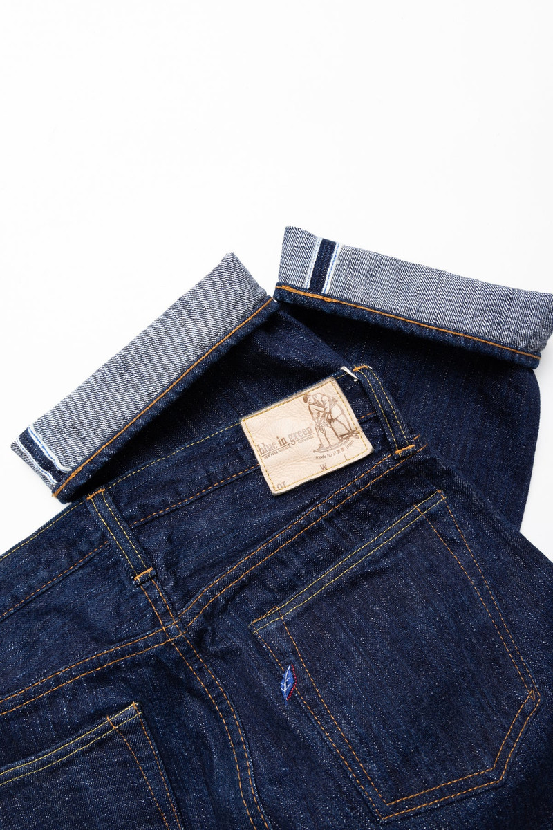 KS-15oz-003 15oz Kasuri Regular Straight Blue In Green Exclusive Version 7