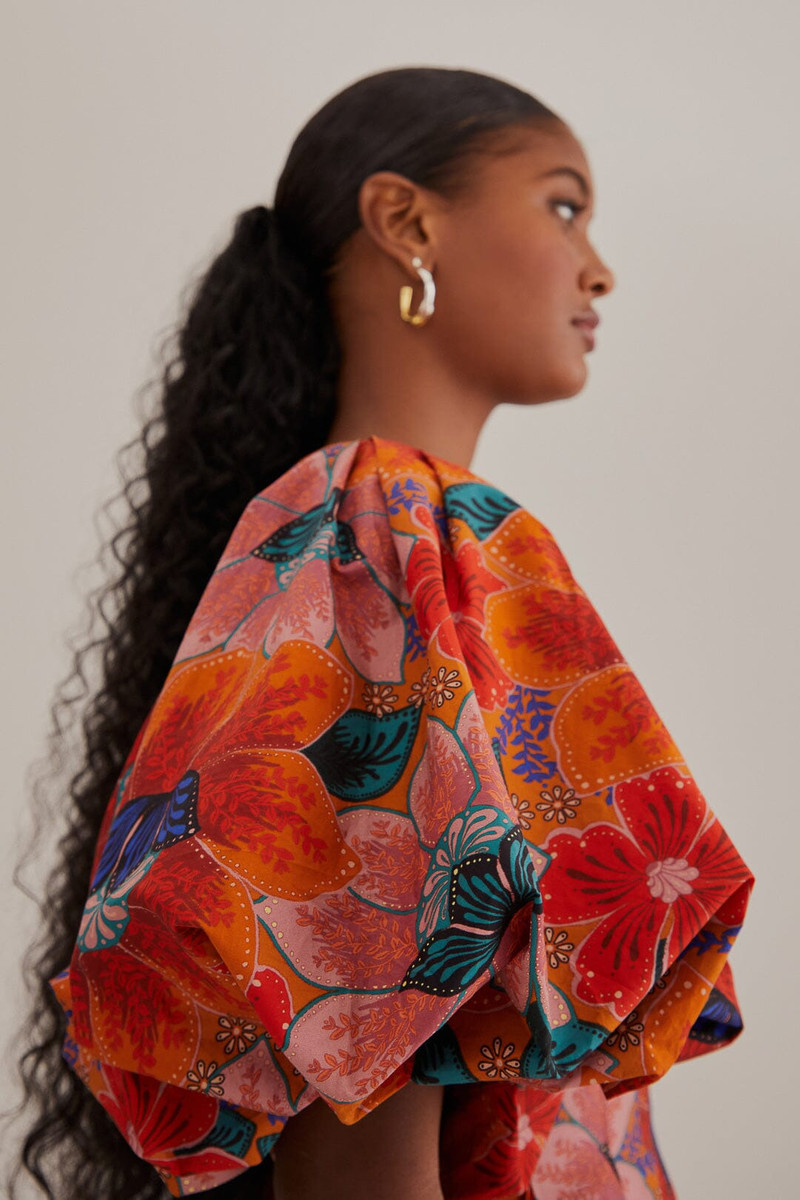 Orange Marias Floral Cut-Out Midi Dress 3