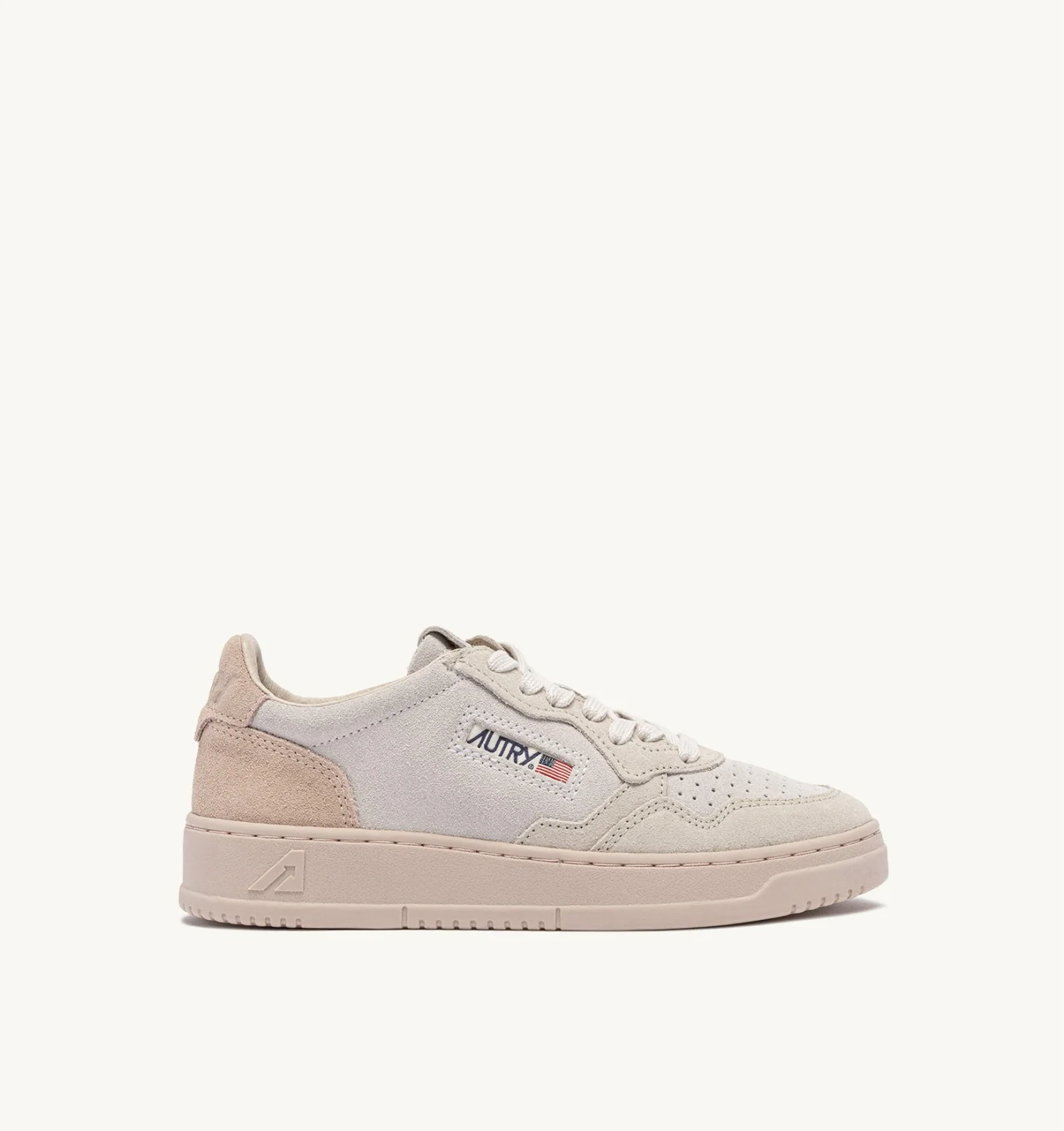 MEDALIST LOW TRICOLOR SNEAKERS IN PHARD, WHITE AND SAND SUEDE - 1