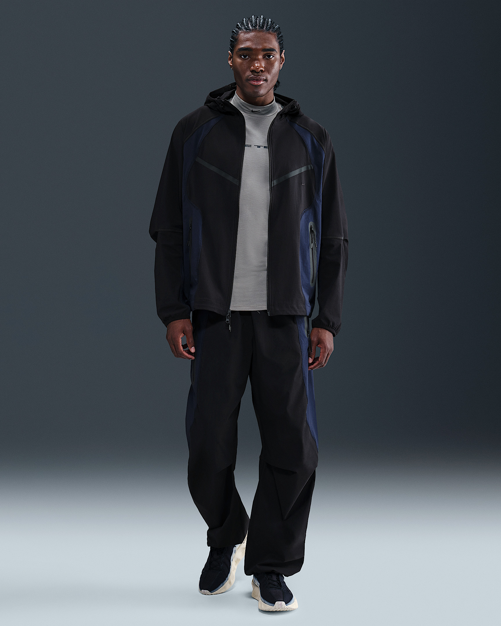 Nike Tech Men's Dri-FIT Woven Color-Block Windrunner Loose Jacket - 4