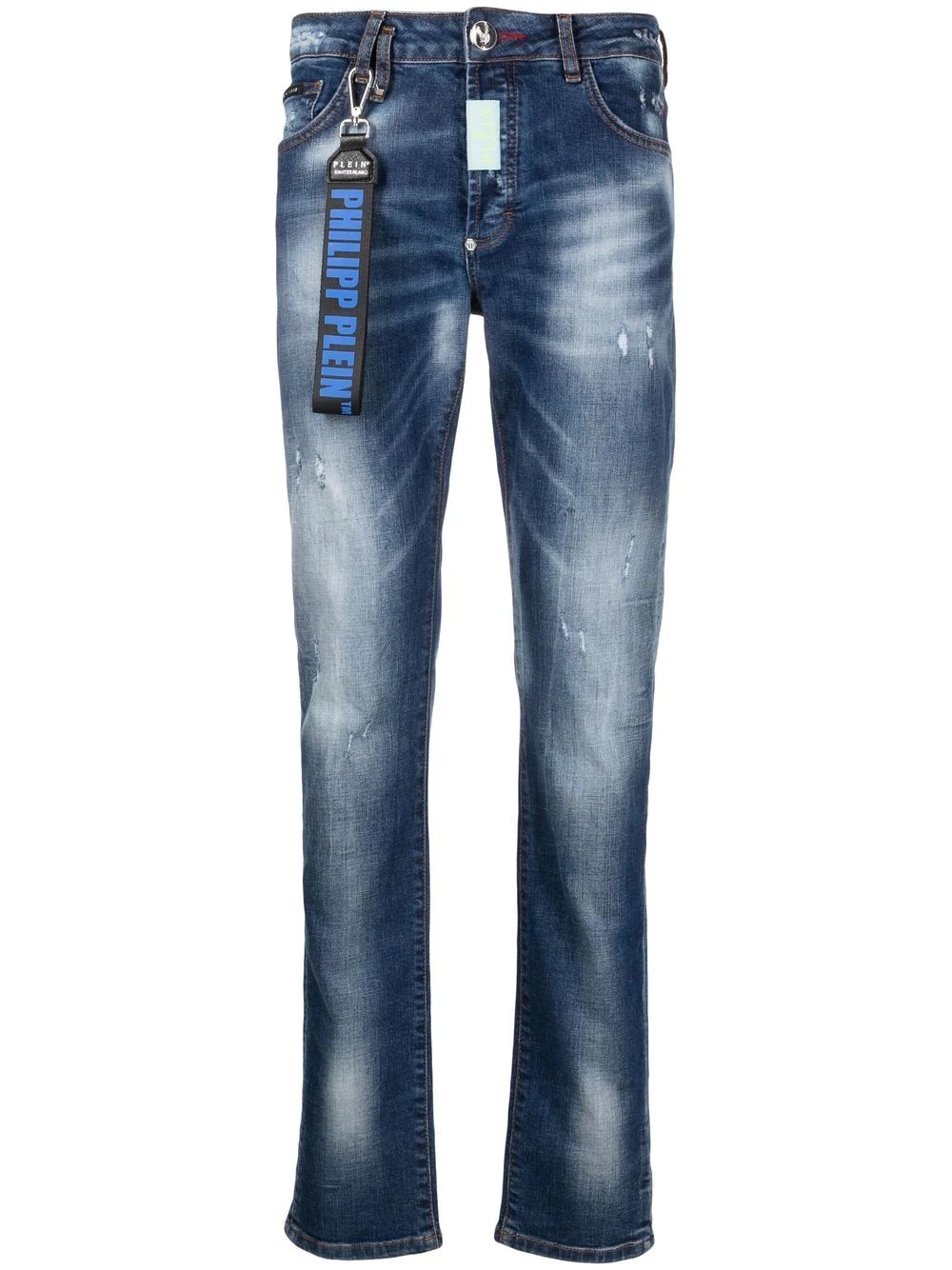 distressed slim-fit jeans - 1