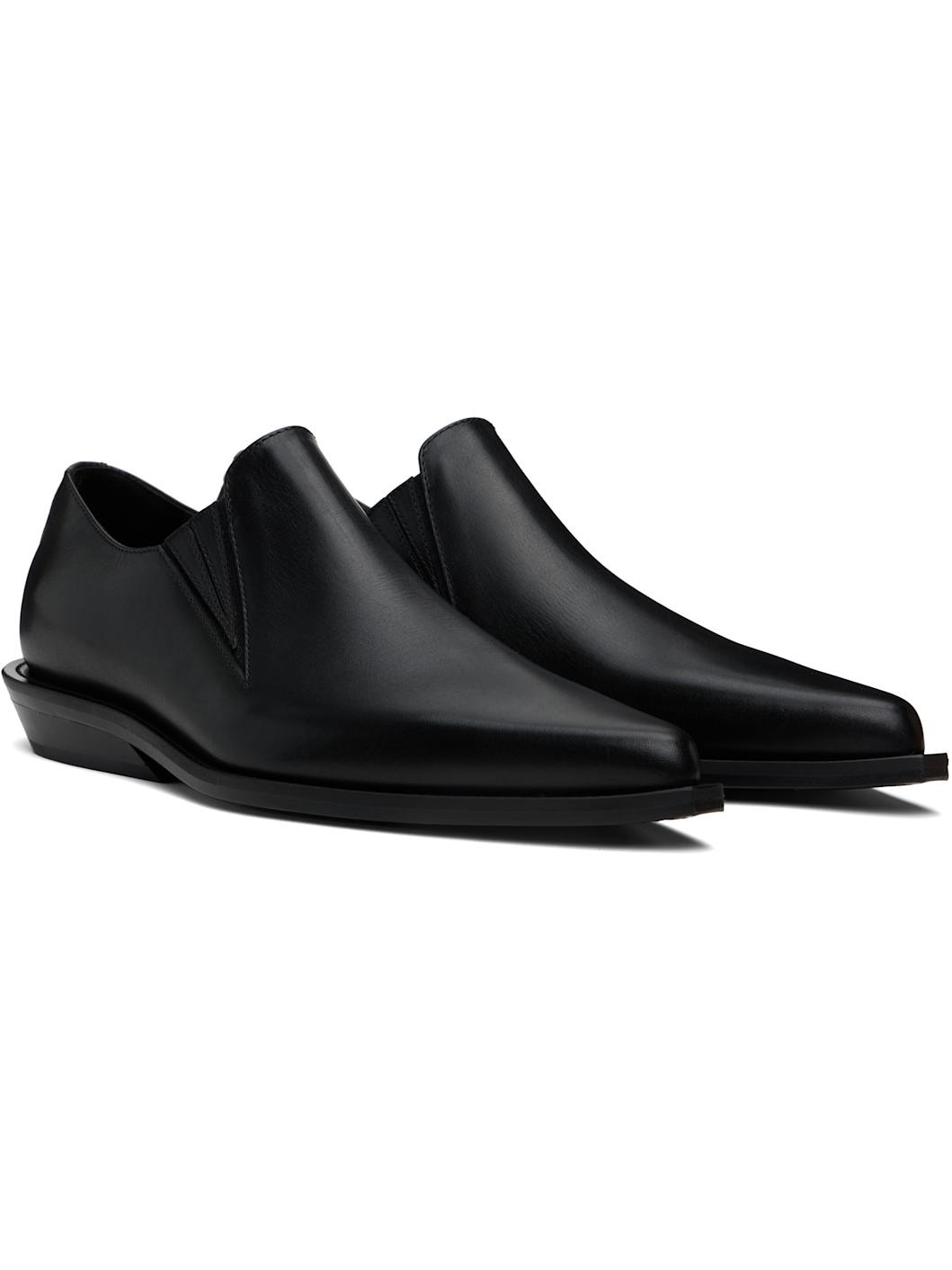 Black Makea Pointy Cowboy Loafers - 4