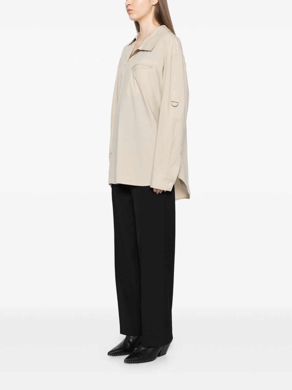 asymmetric neck blouse - 3