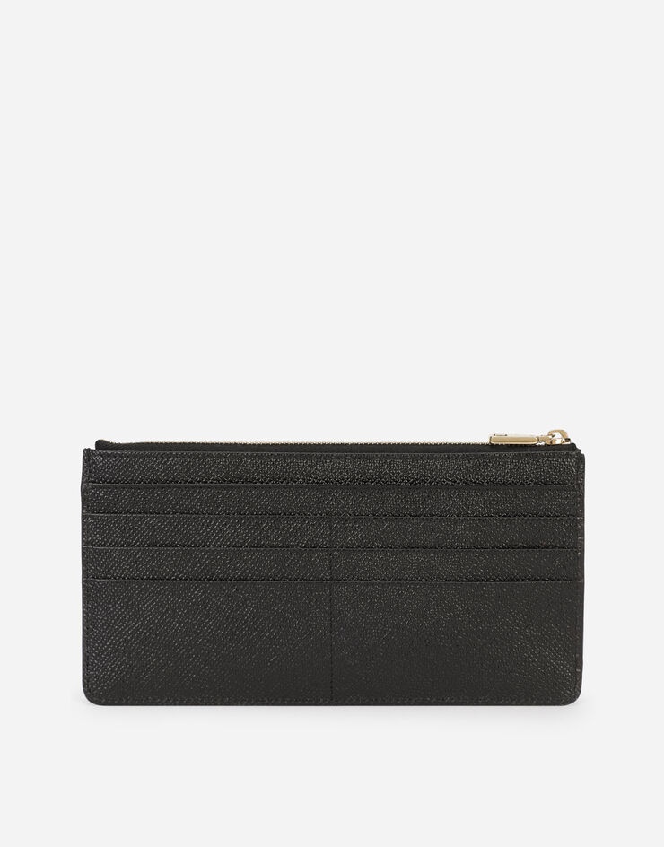 Large dauphine calfskin card holder with plate - 3