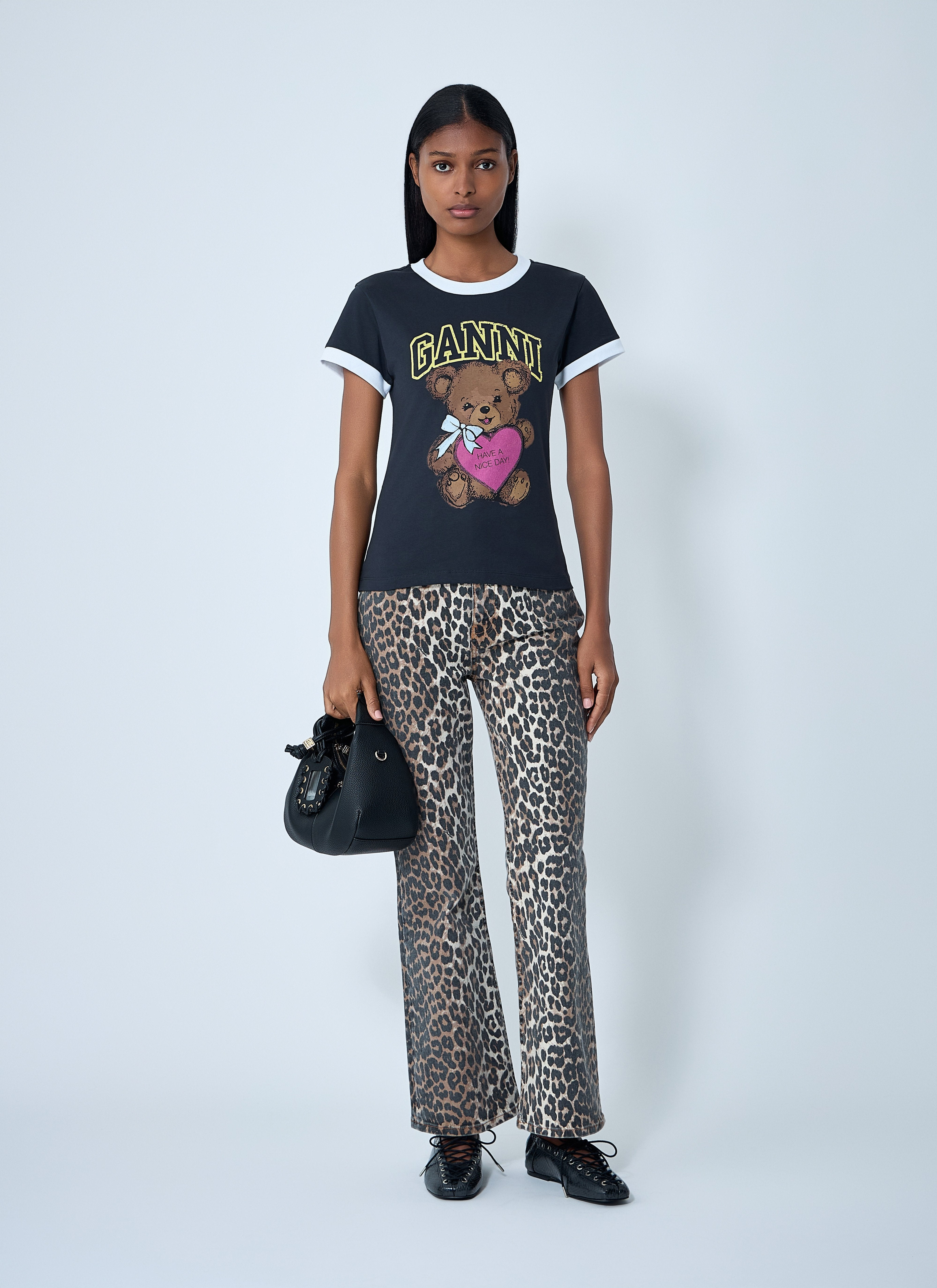 Ganni Women Logo Motif T-Shirt - 2