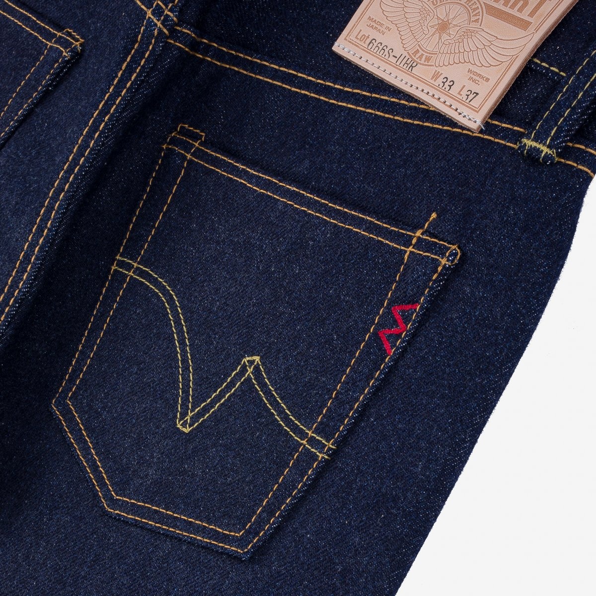 IH-666S-UHR 21/23oz Ultra Heavy Raw Selvedge Denim Slim Straight Indigo - 4