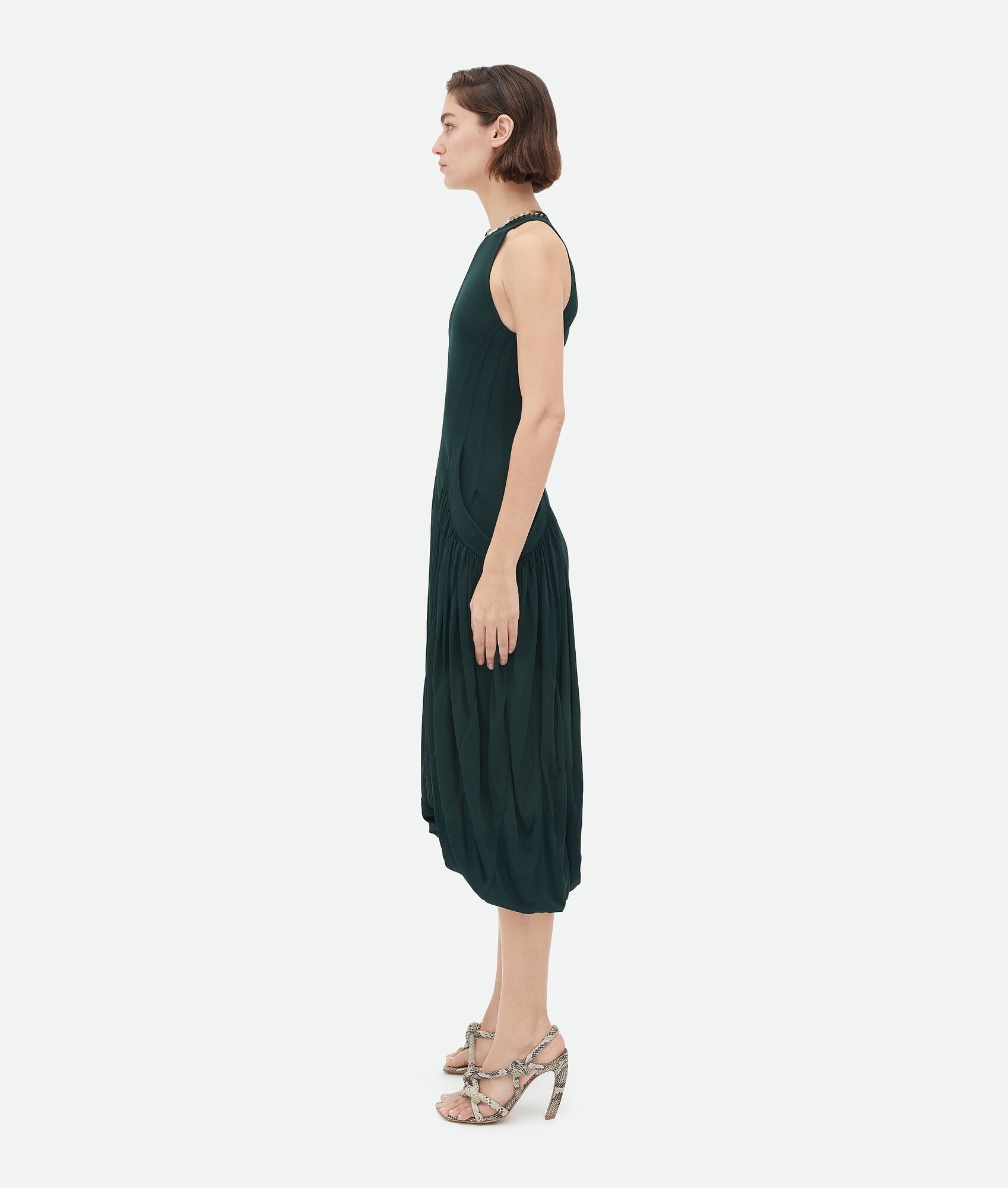 Light Viscose Asymmetric Midi Dress - 2