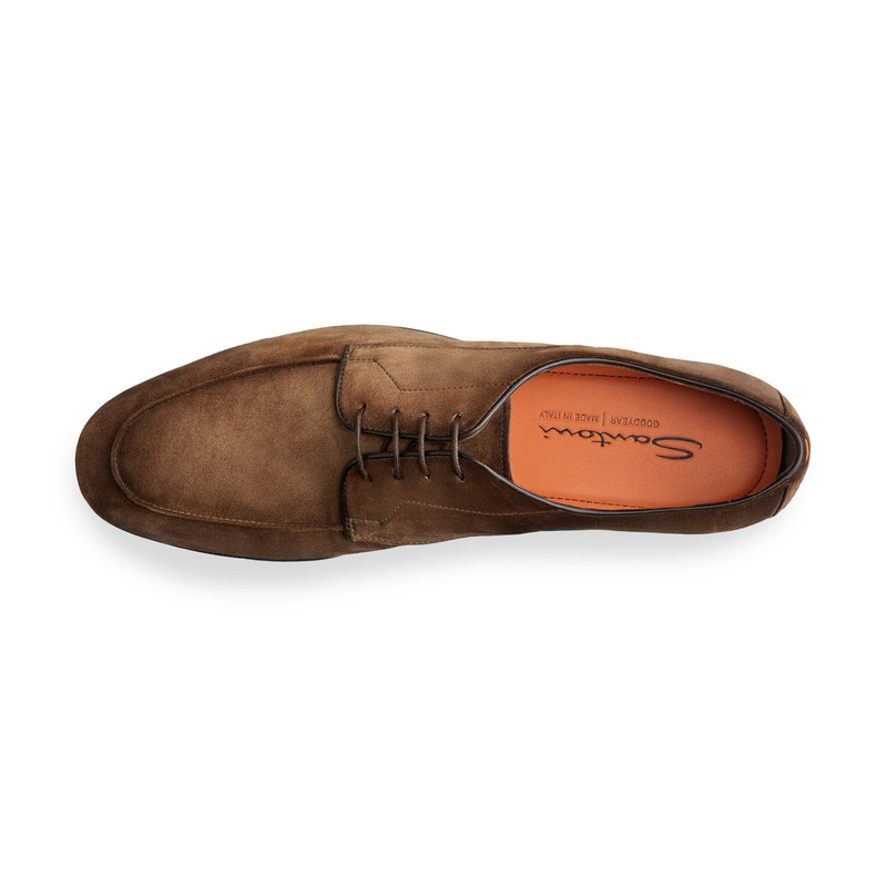 Men's brown suede Derby lace-up 4