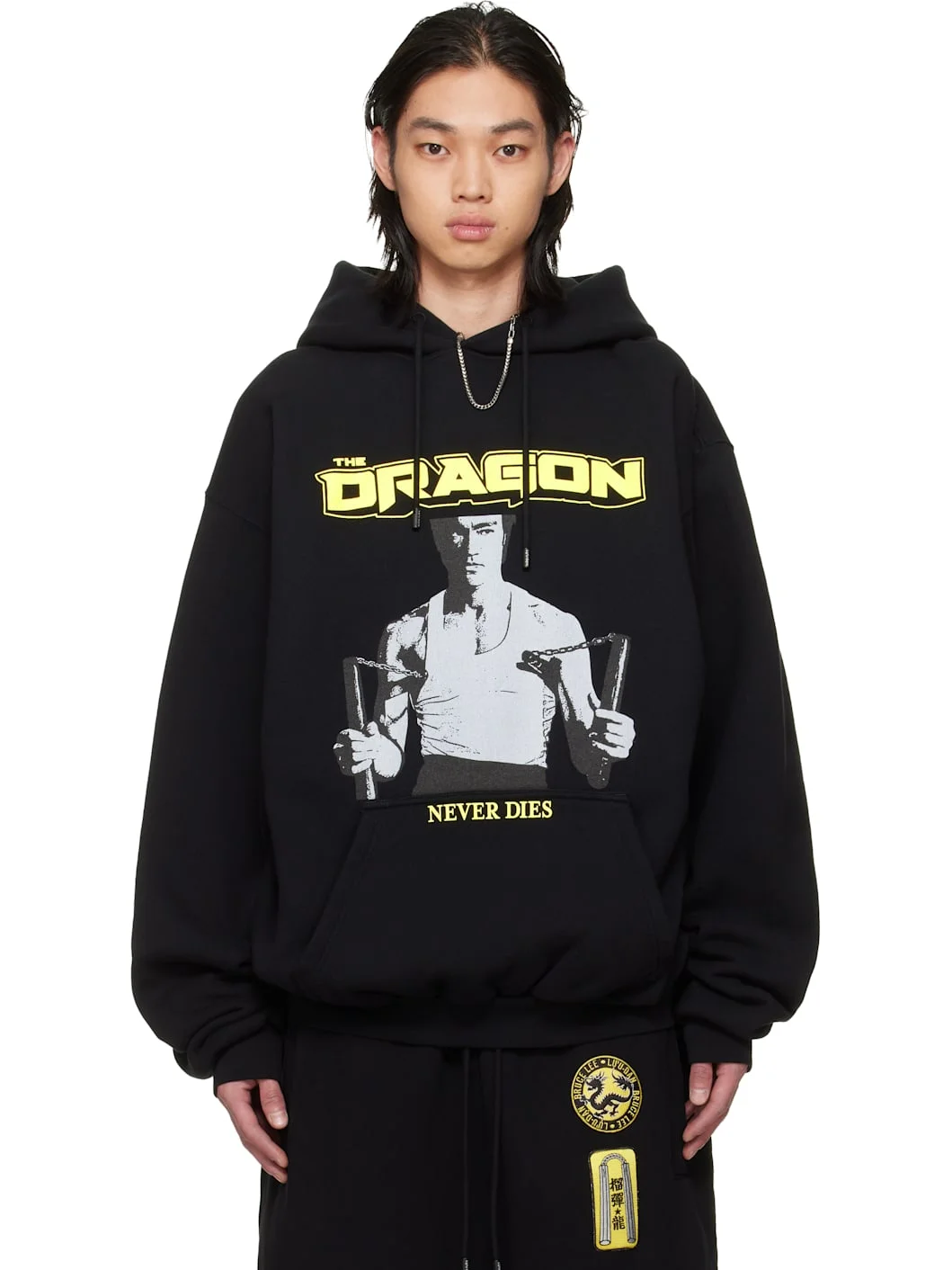 BRUCE LEE x LỰU ĐẠN Black Oversized Hoodie - 1