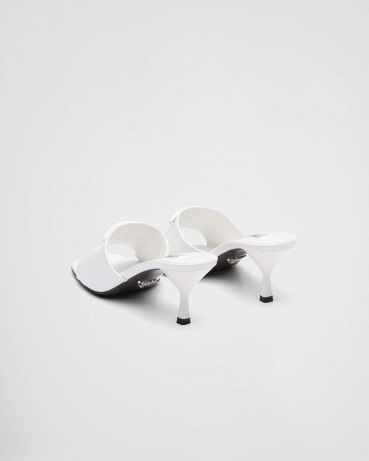Brushed leather heeled slides - 5