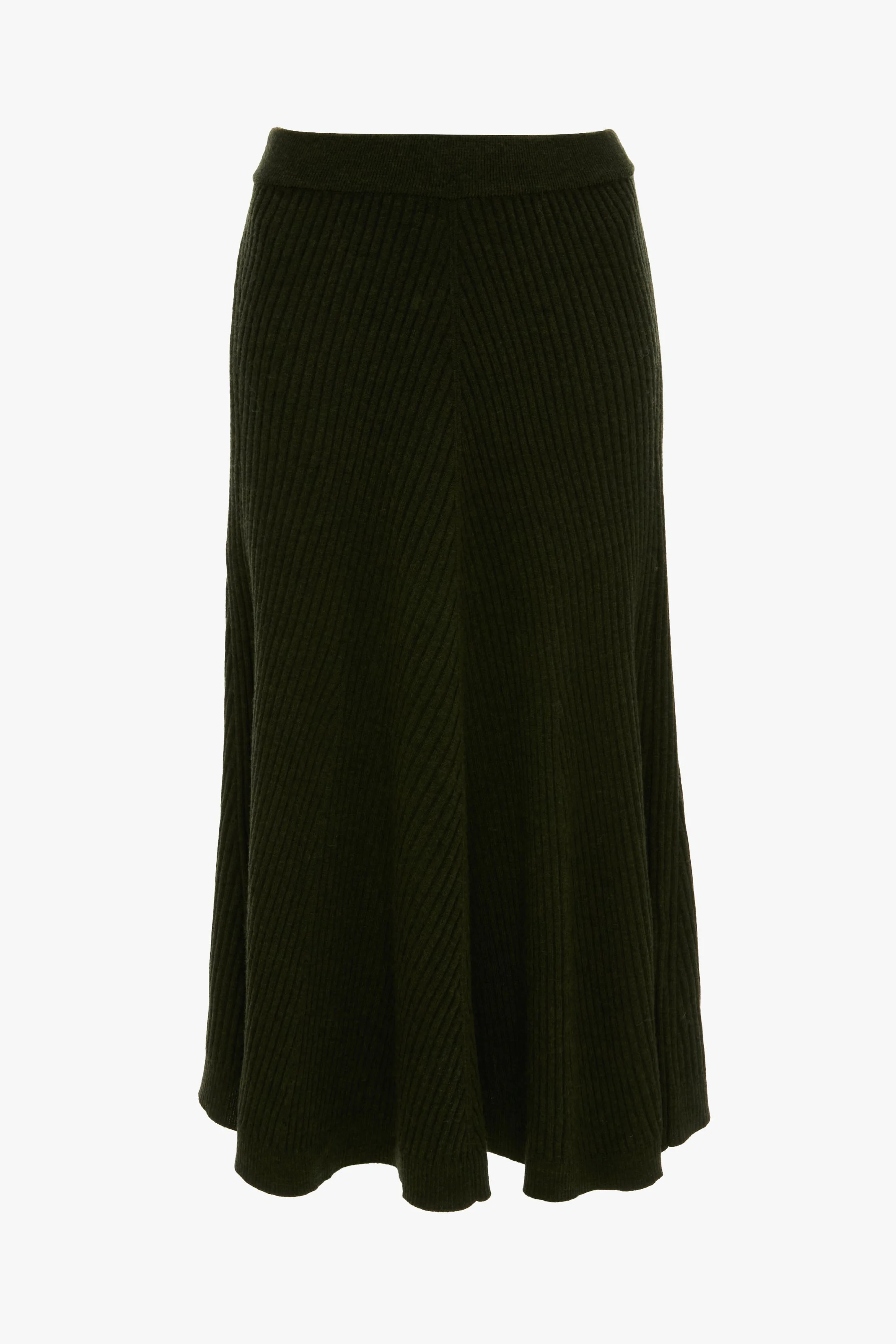 Ribbed Midi Knit Skirt In Oregano - 1