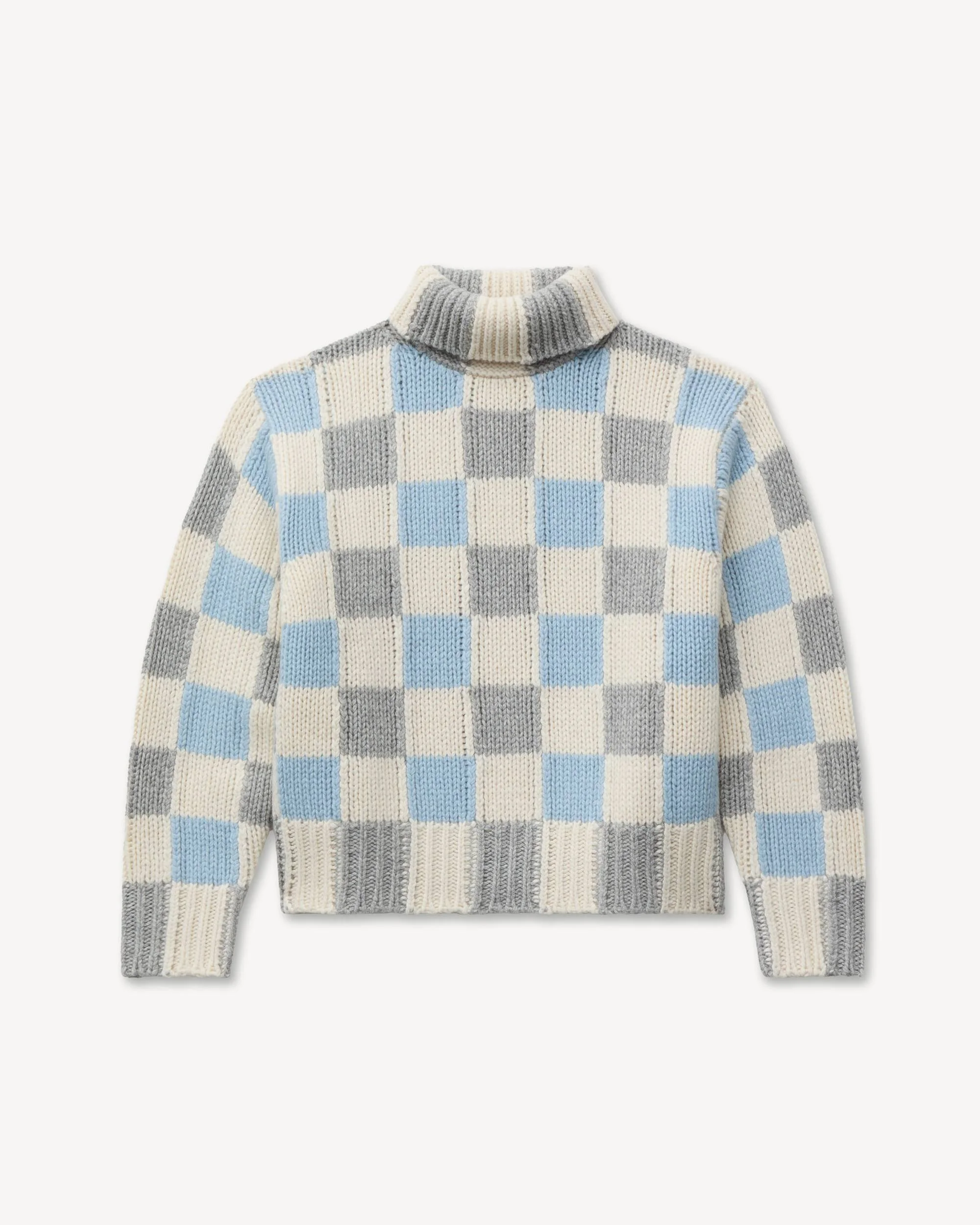 'KENZO Checks' mock neck jumper in wool - 1