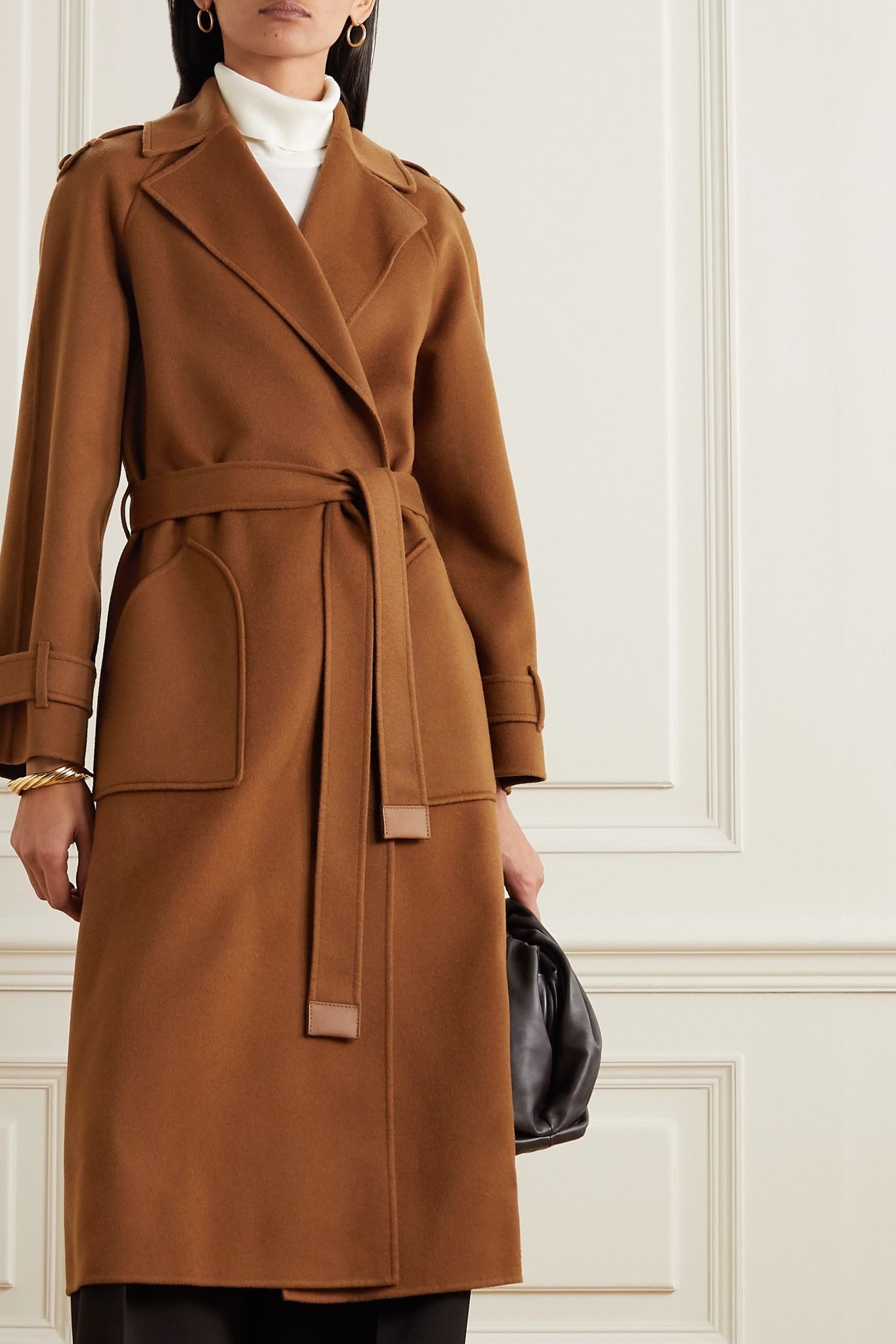 Belted cashmere trench coat  - 3