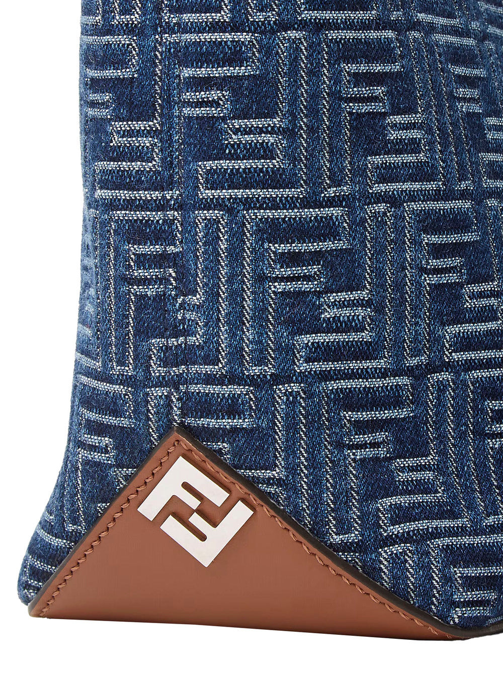 Fendi Men Blue Shopper With Top Handles And All-Over Ff Motif In Cotton Man - 4