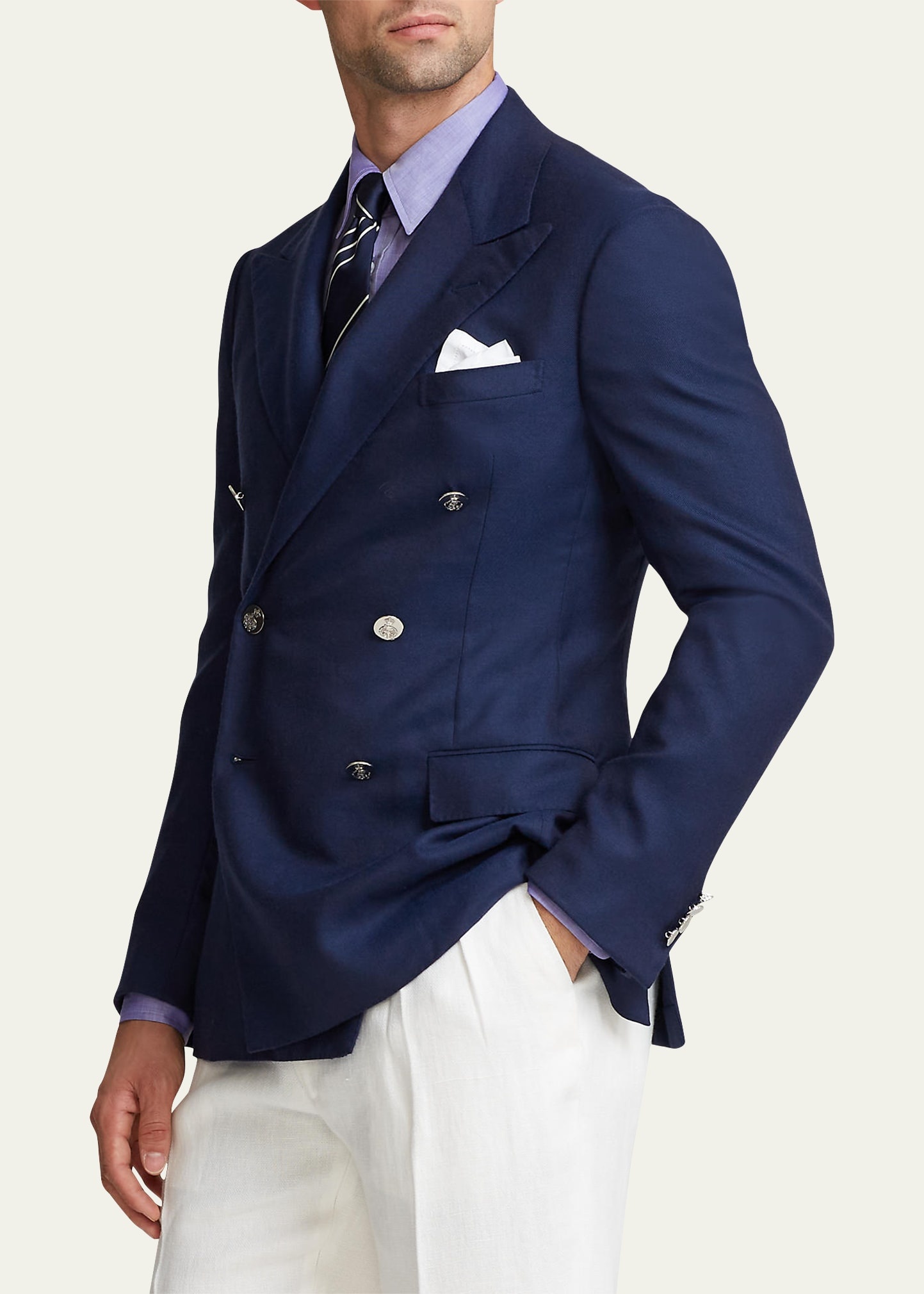 Men's Ralph Handmade Double-Breasted Cashmere Blazer - 3