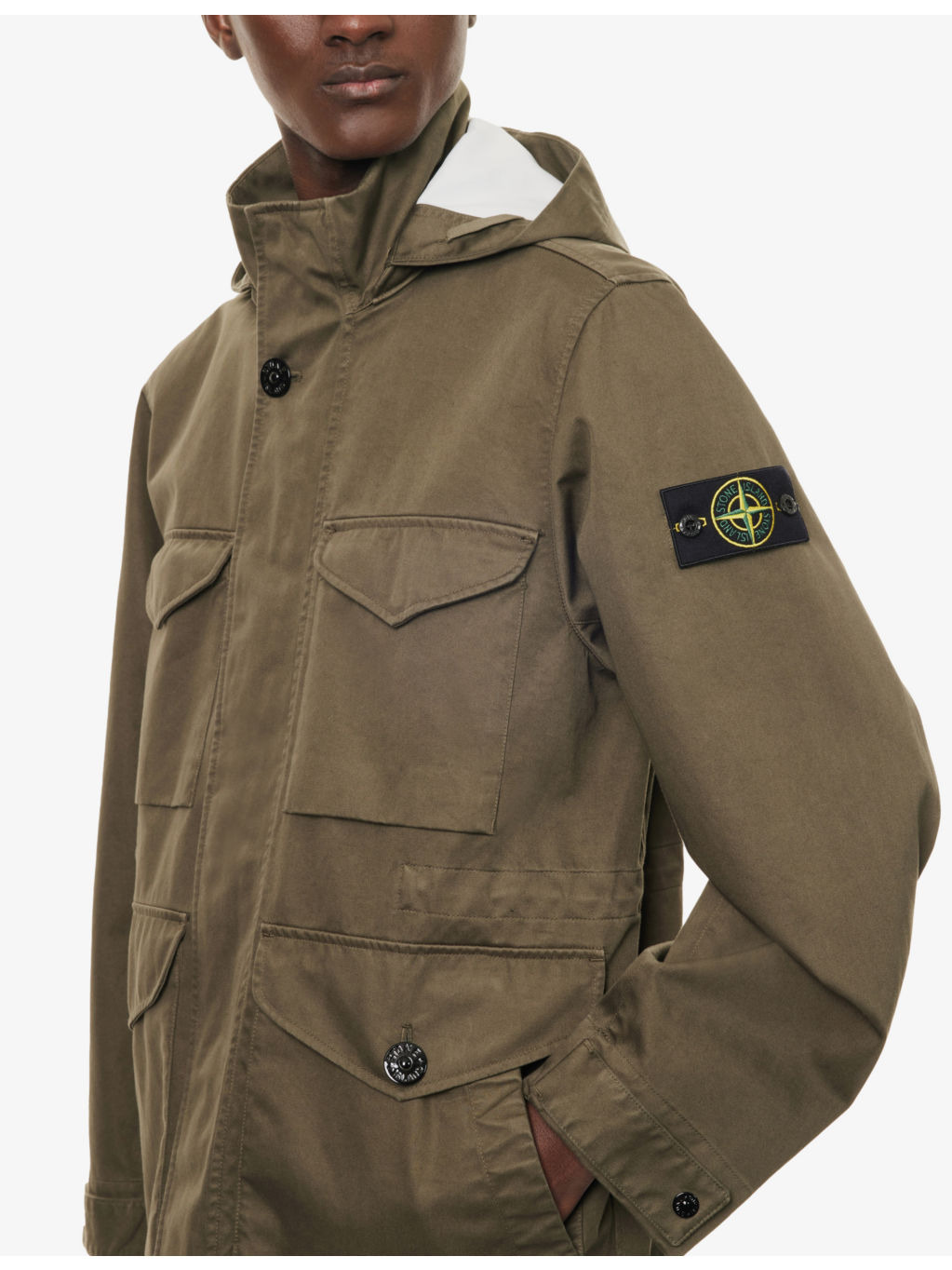 Drawstring-Hood Regular-Fit Cotton Jacket - 5