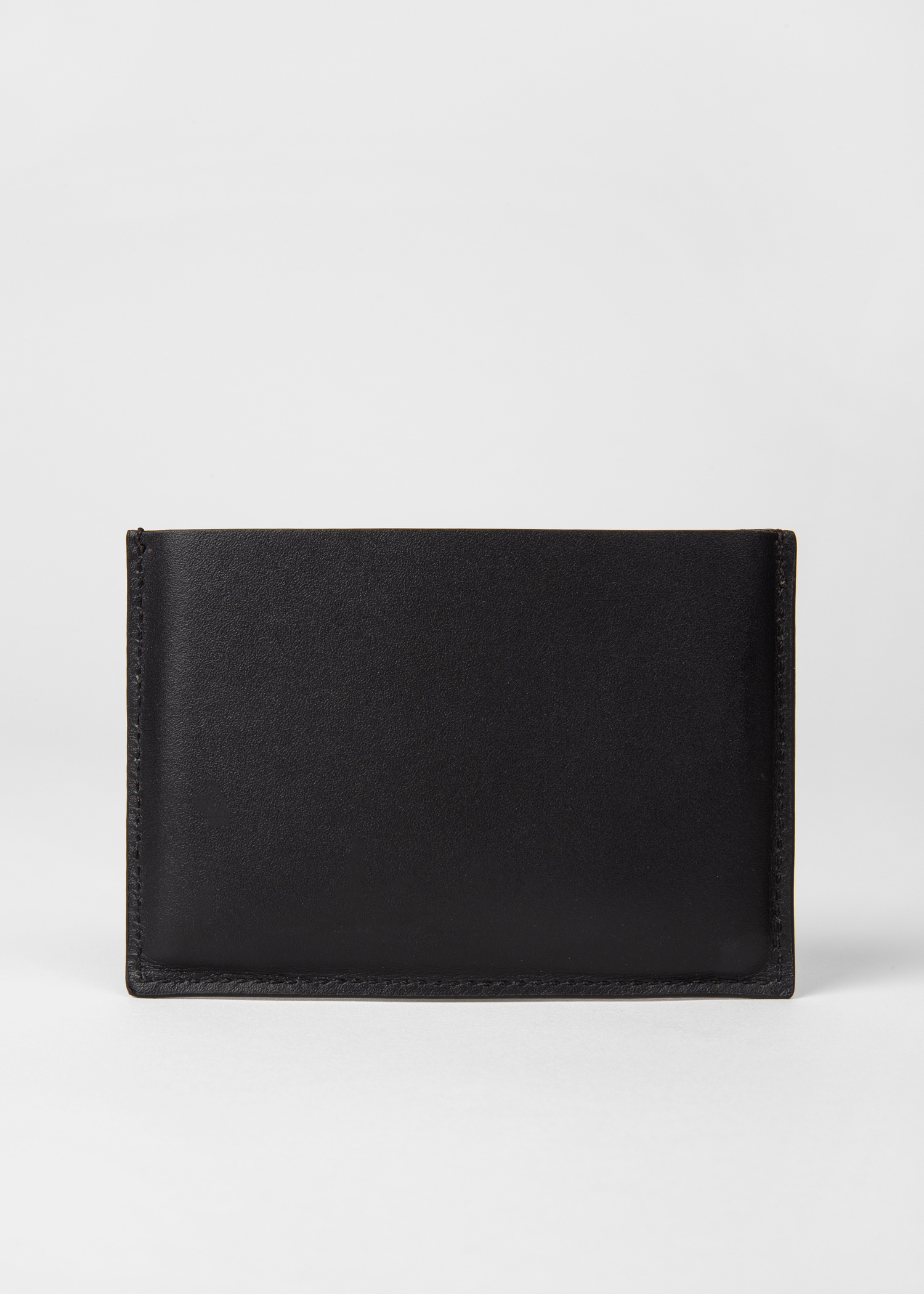 Black Leather Credit Hard Holder With 'Signature Stripe' Pull Out - 2