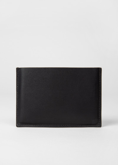 Paul Smith Black Leather Credit Hard Holder With 'Signature Stripe' Pull Out outlook