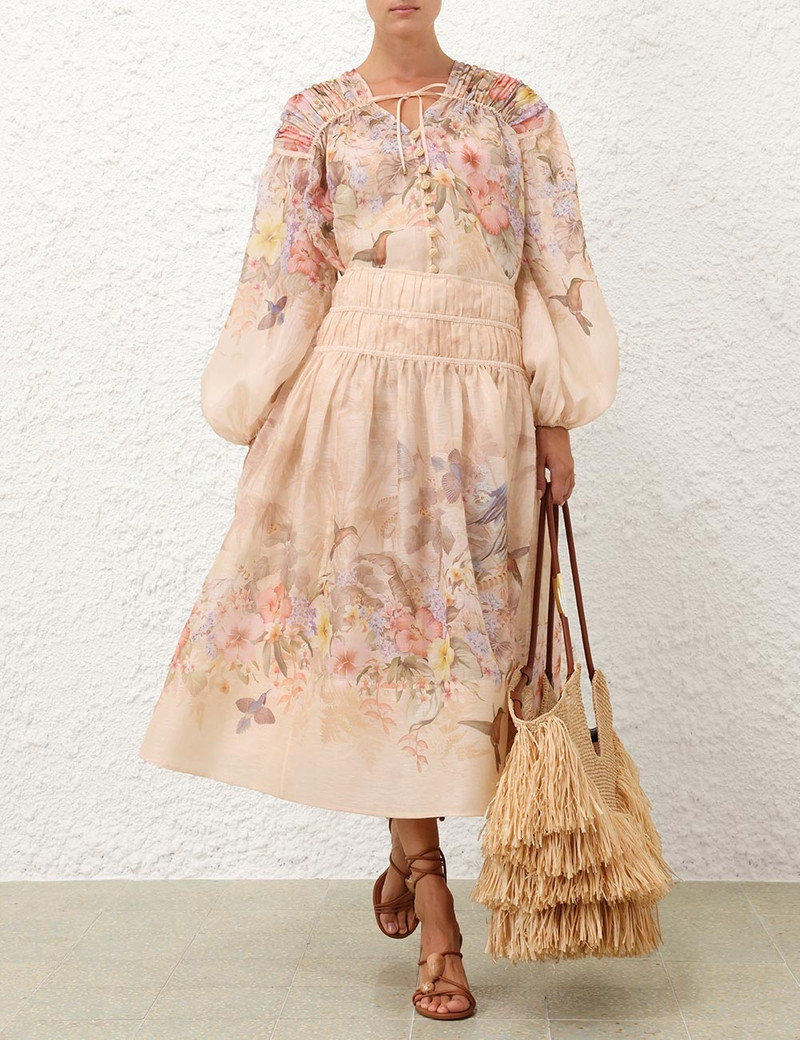 Zimmermann ILLUMINATE DRAWN MIDI SKIRT outlook