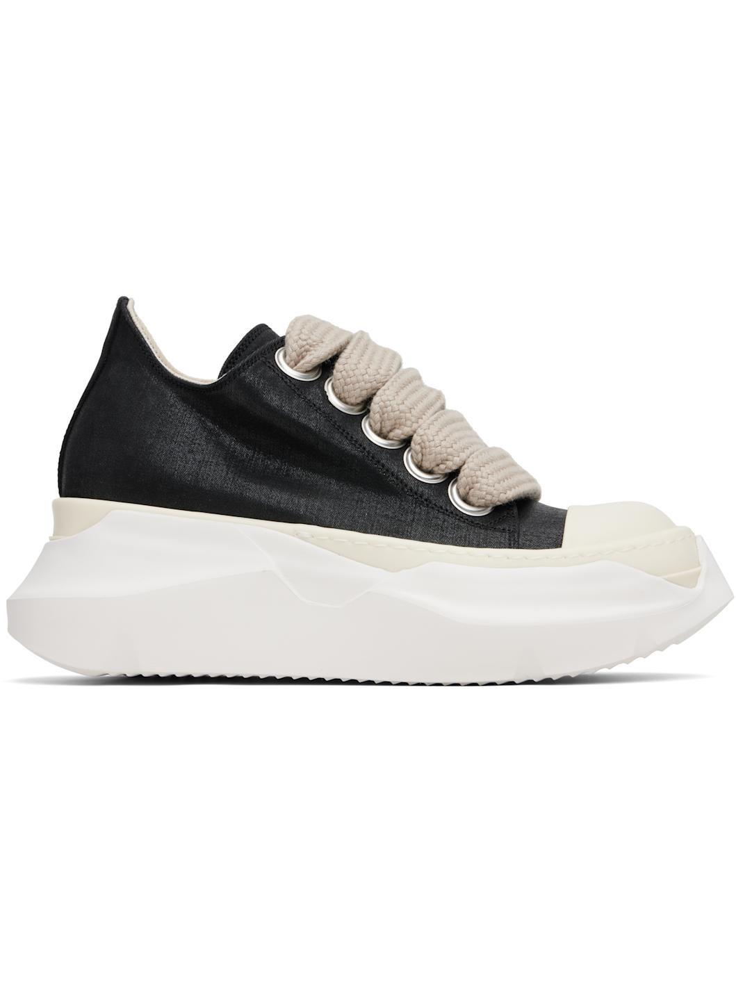 Black Hollywood Jumbo Laces Abstract Low Sneak Sneakers - 1
