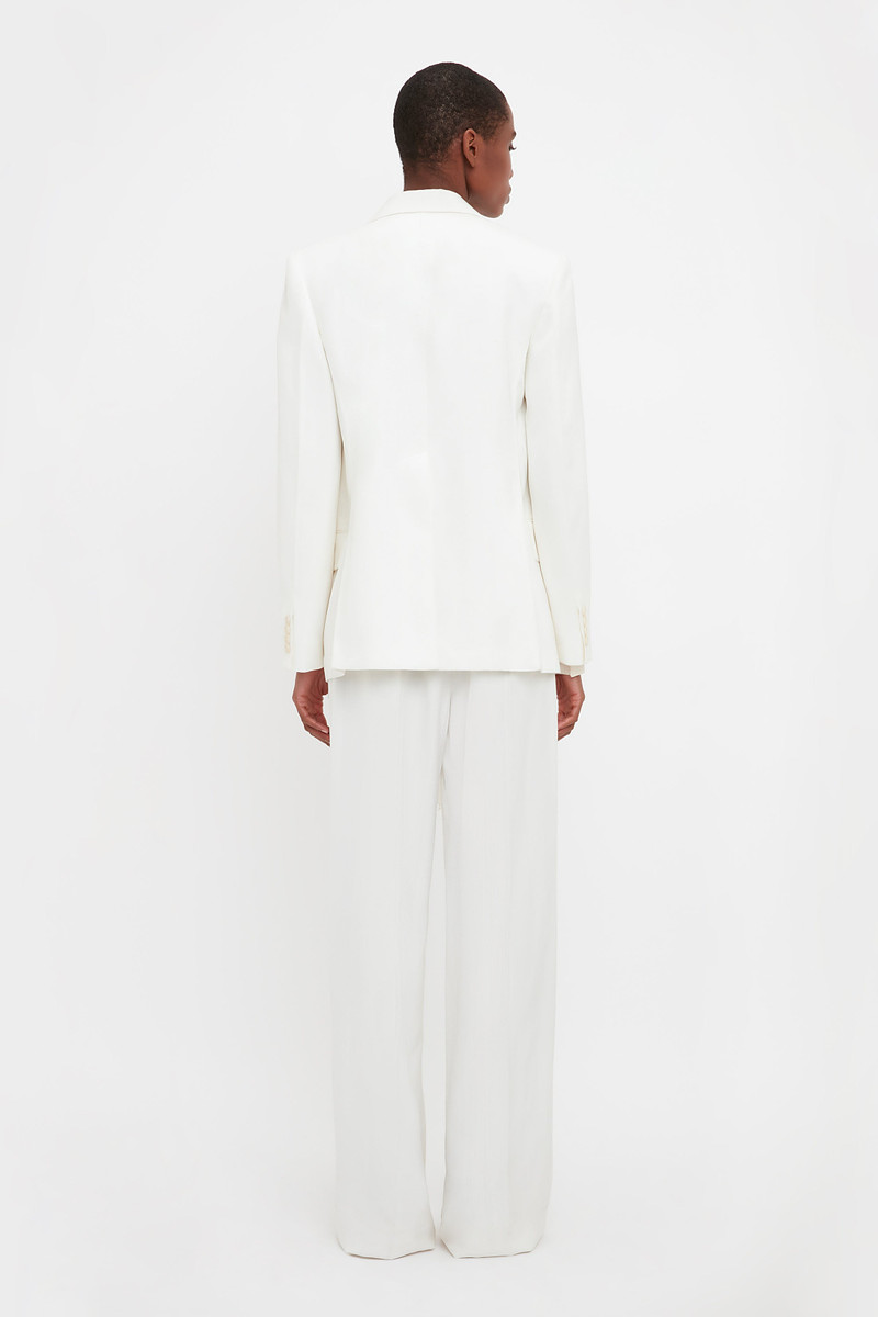 Asymmetric Double Layer Jacket in White 7