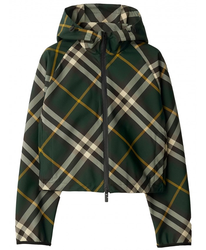 BURBERRY｜JACKETS (Crop Checkered Light Jacket (8081889) Burberry Check Crop Jacket - Green - Women | 8081889 | thebs.com
