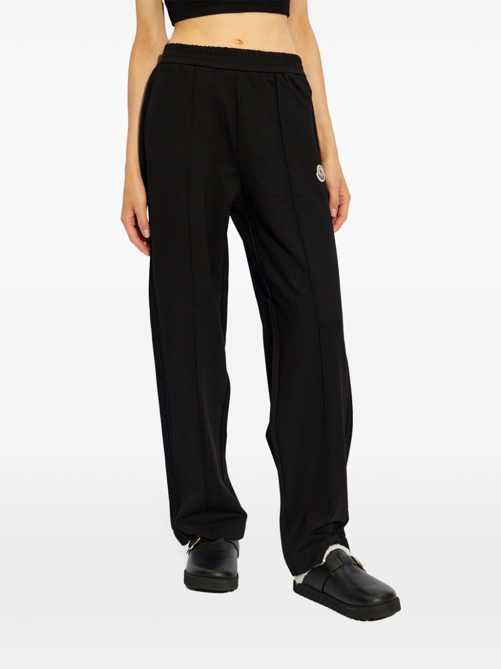 logo-patch virgin wool track pants - 3