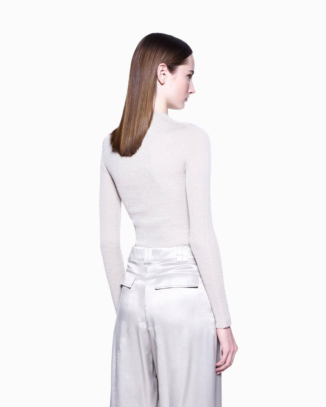 STRETCH VISCOSE BLEND CREW-NECK JUMPER - 3