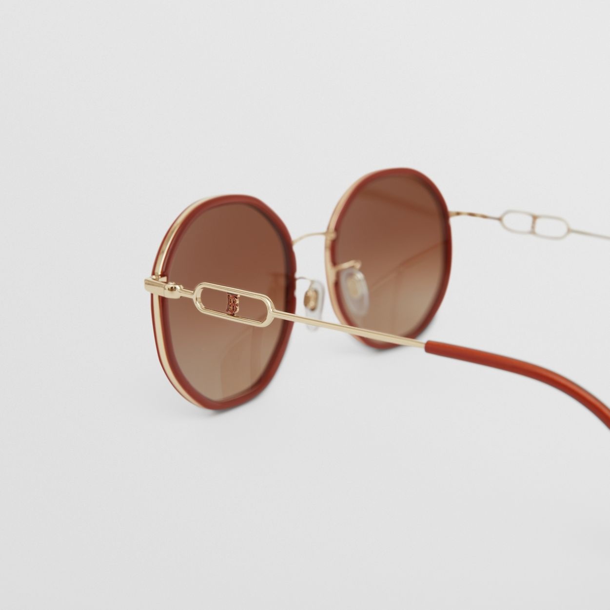Chain-link Detail Geometric Frame Sunglasses - 6