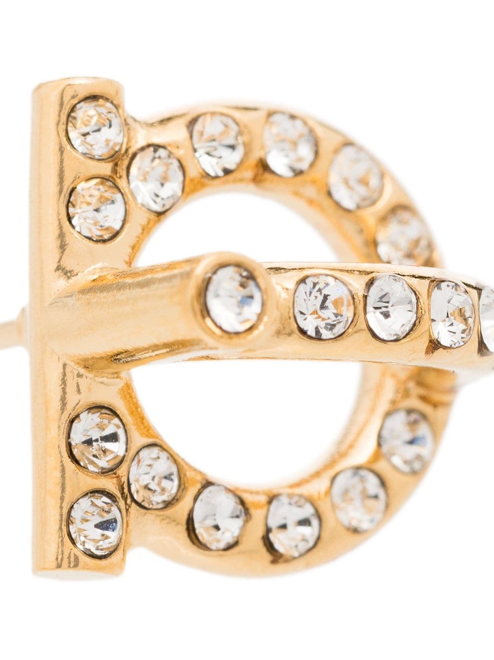 Gancini gold-tone crystal earrings - 3