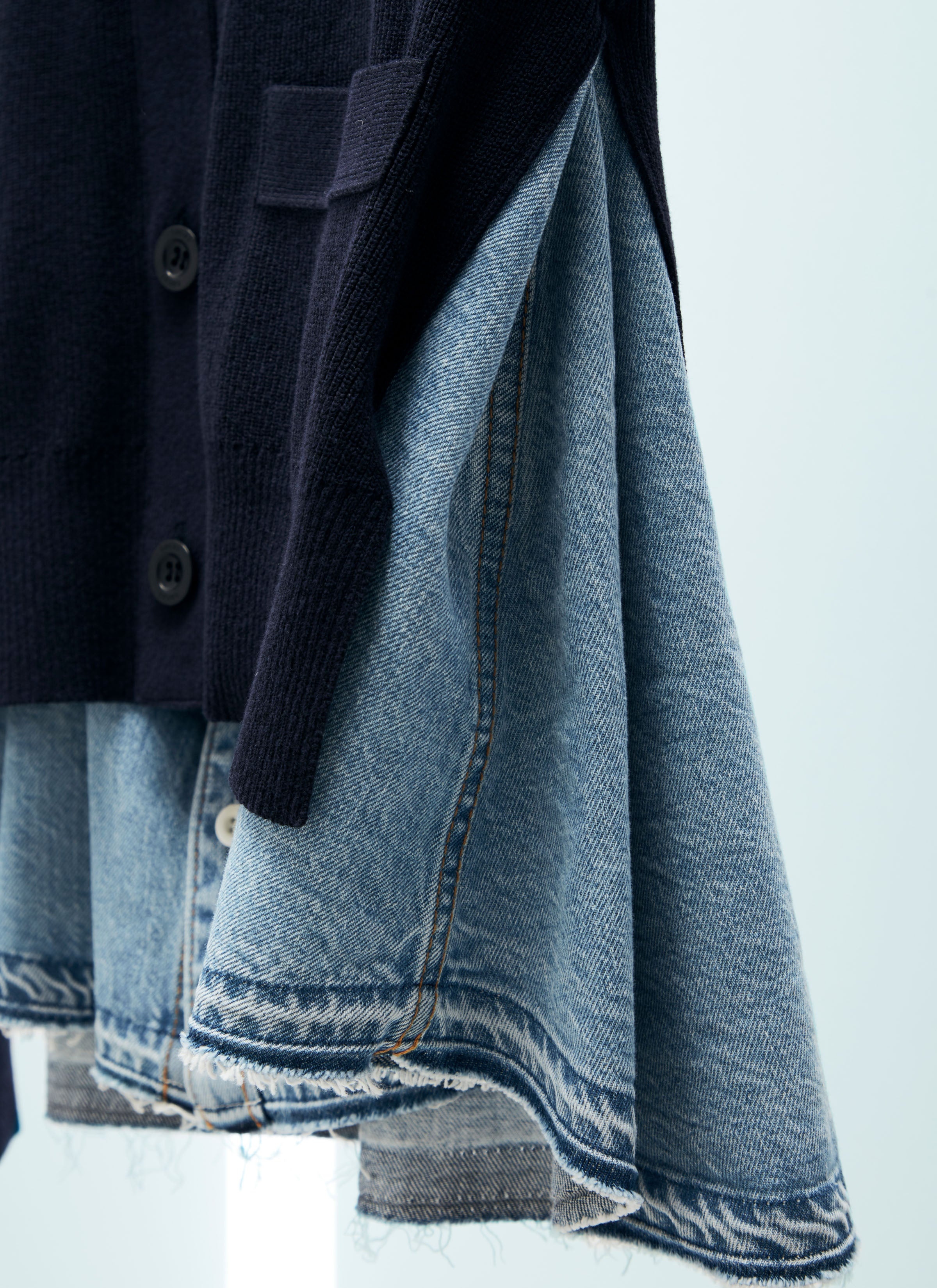 Denim x Knit Cardigan - 5