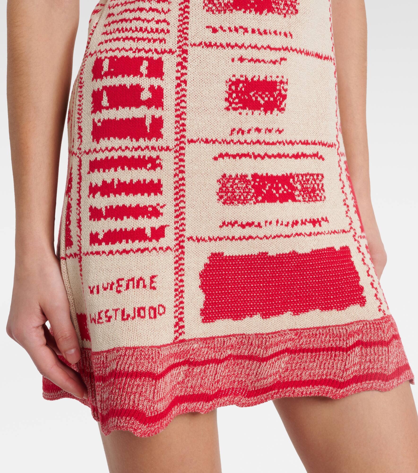 Checked hemp and cotton minidress - 5