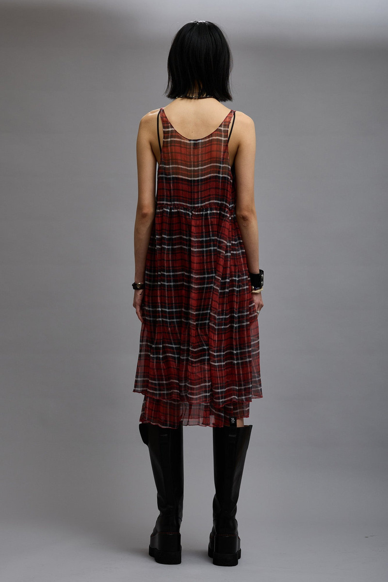 GATHERED TANK DRESS - 레드 플래티넘 5