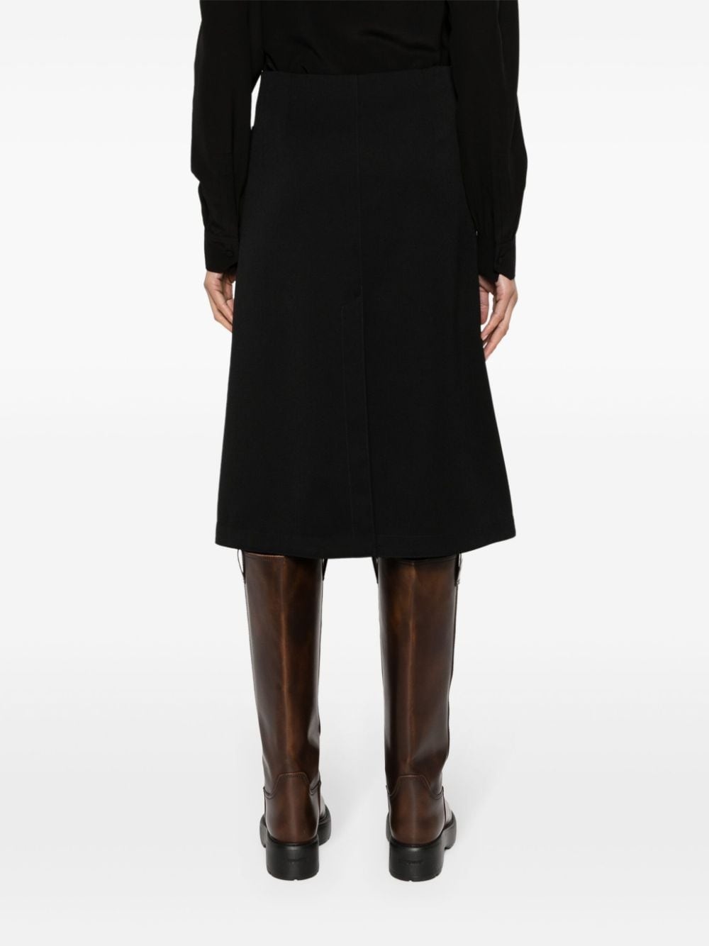 pleated tailored midi skirt - 4
