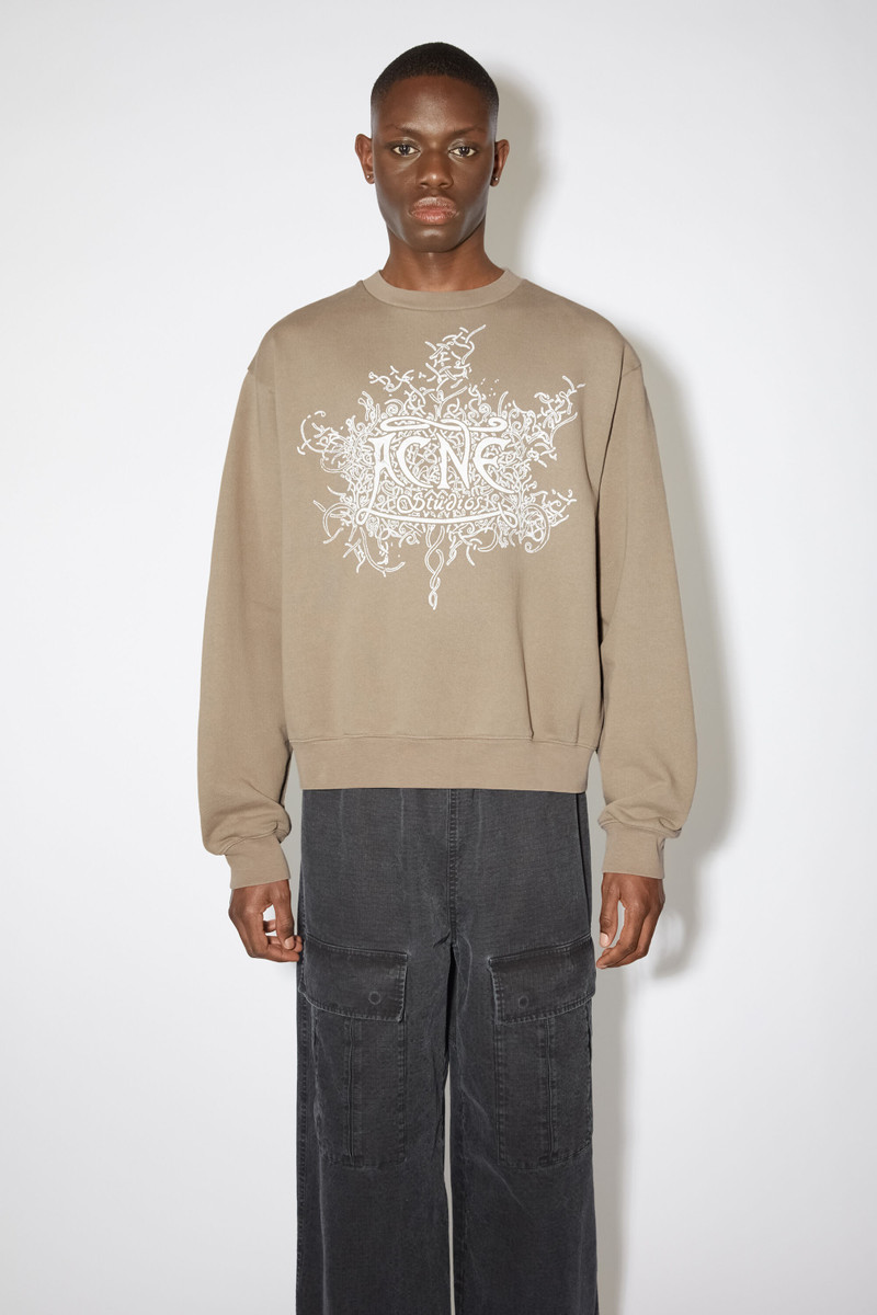 Acne Studios Glow in the dark logo sweater - Dark beige outlook