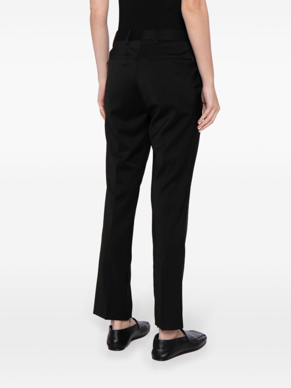 slim-fit wool trousers - 4