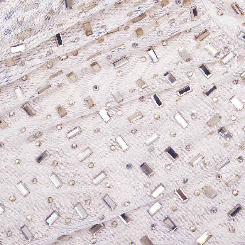 Champagne Rhinestone Mesh Top 5