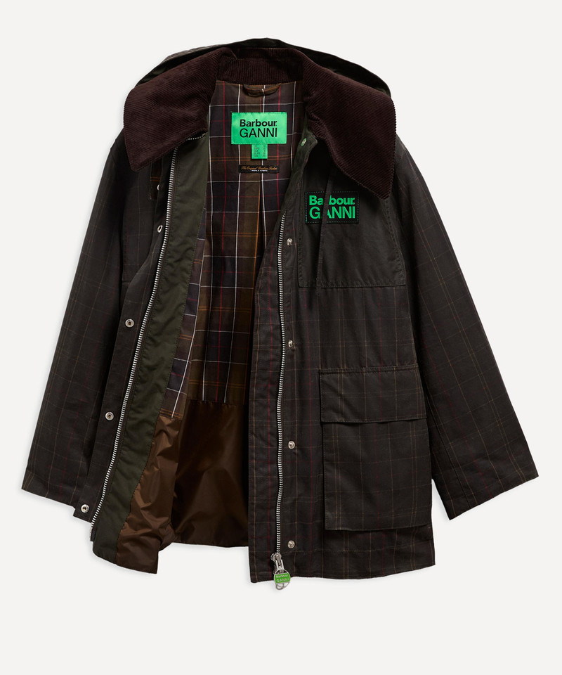 x GANNI Tartan Waxed Duffle Coat 8