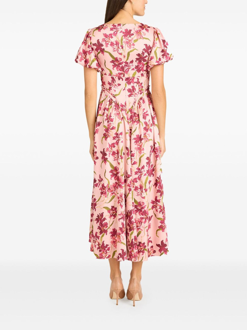 puff-sleeve floral-print dress 4