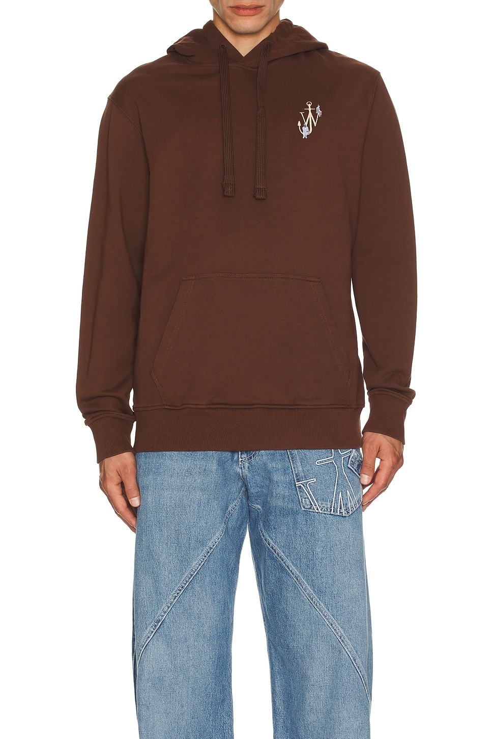 Anchor Embroidery Back Print Hoodie - 4