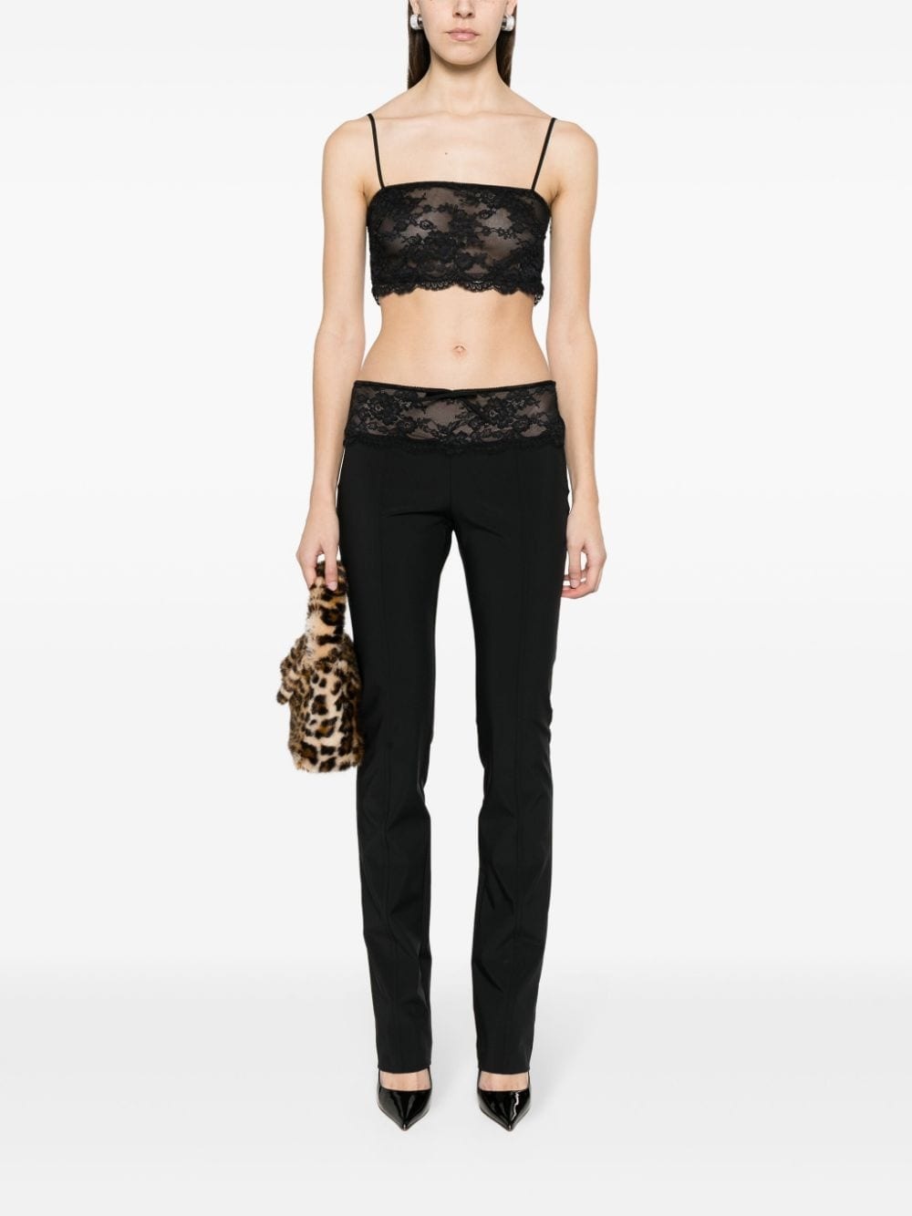 floral-lace crop top - 2