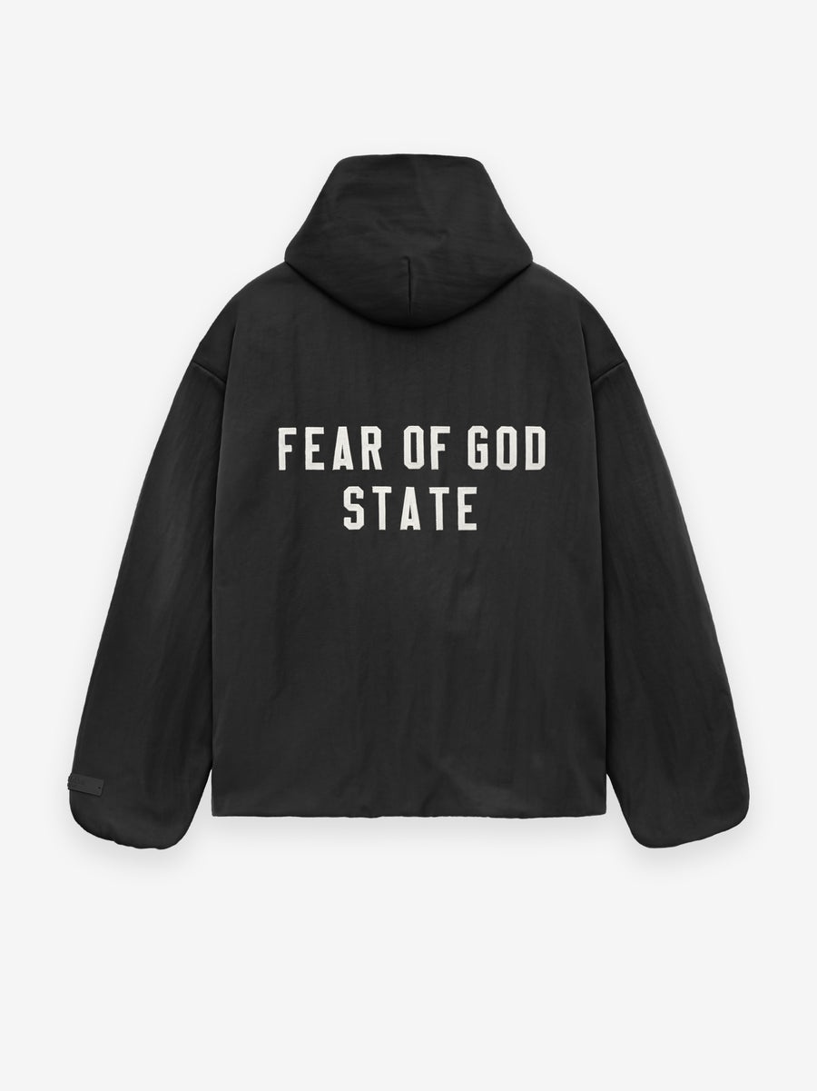 Textured Nylon Hooded Coaches Jacket - 2