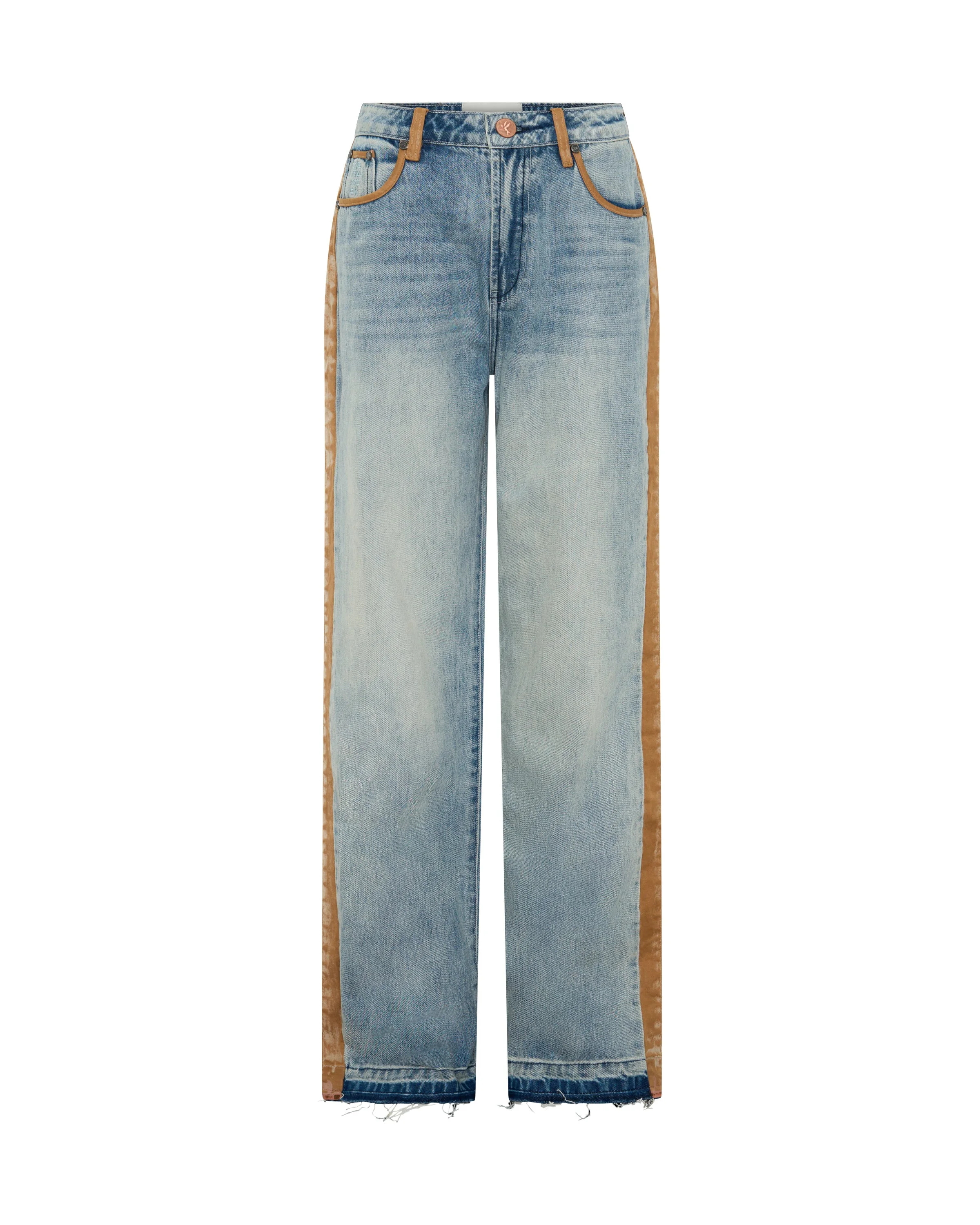 Rodeo Queen Icon High Waist Straight Leg Denim Jeans - Salty Dog - 1