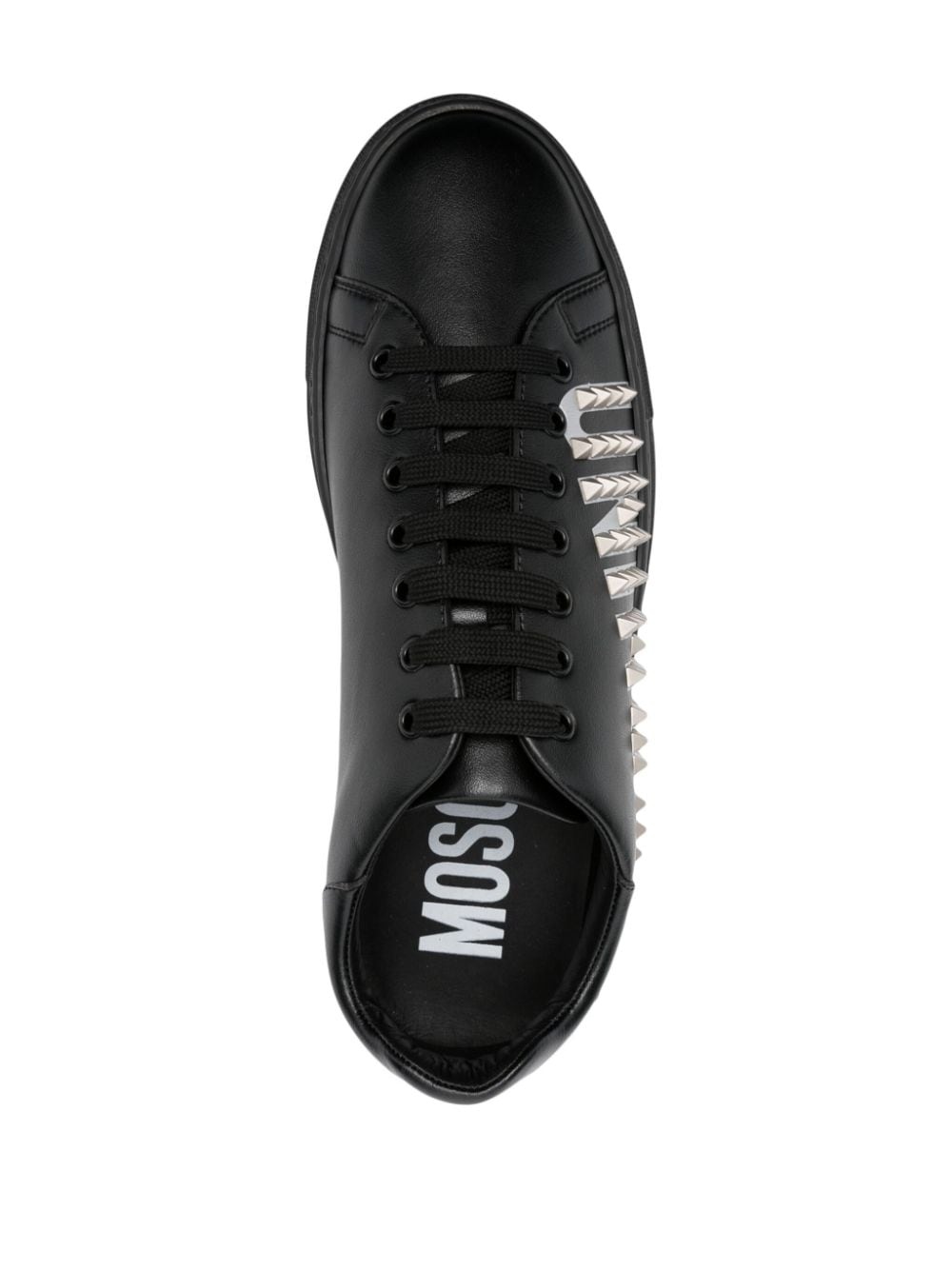 logo-embellished leather sneakers - 4