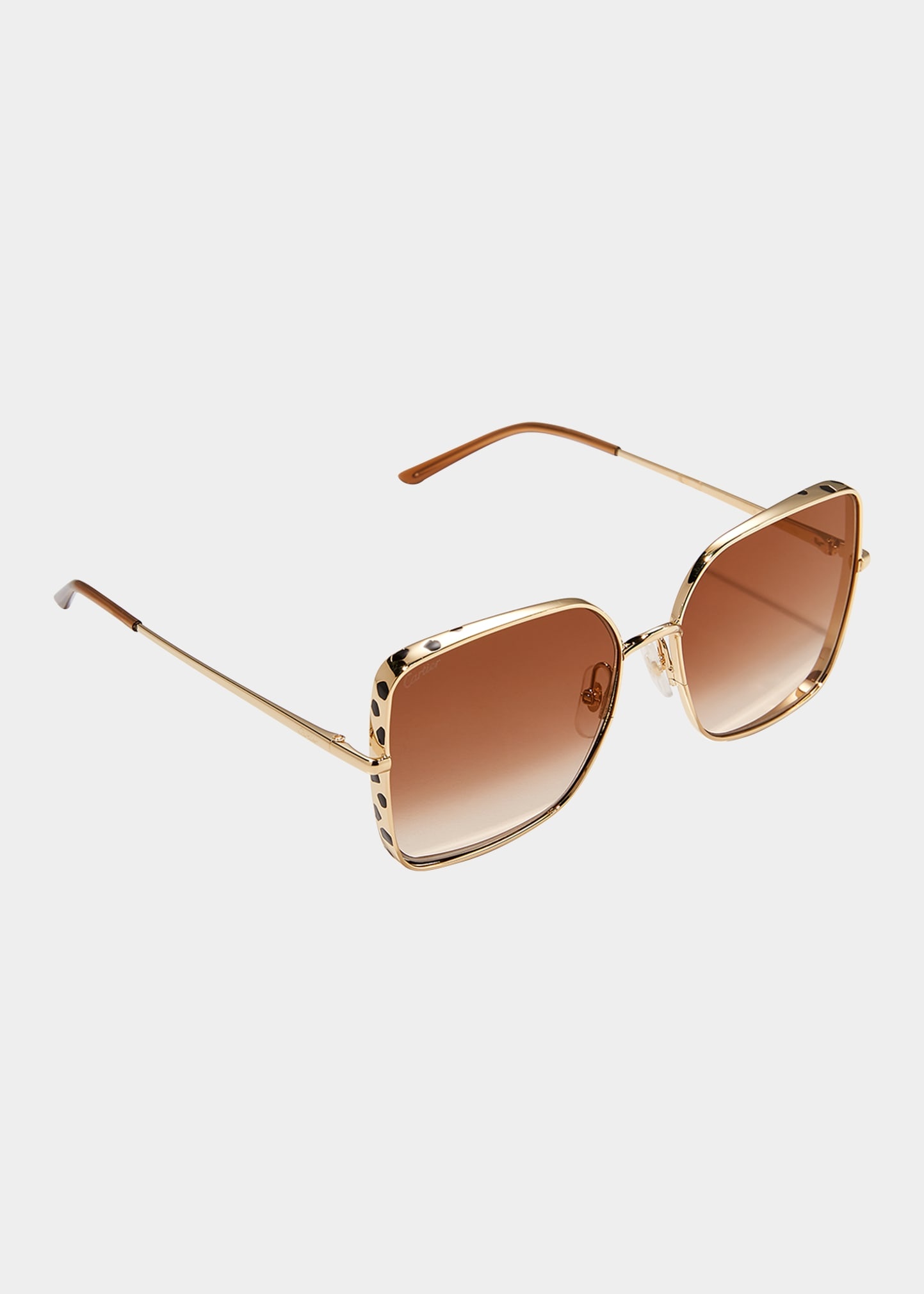 Oversized Rectangle Metal Sunglasses - 1