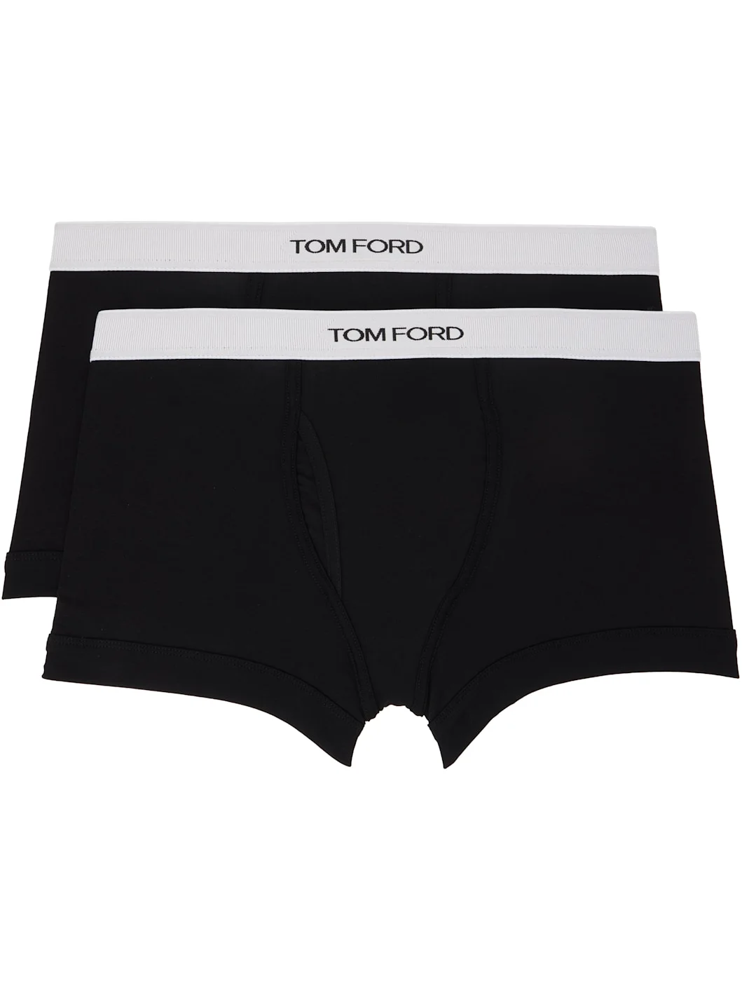 Two-Pack Black Cotton Boxer Briefs - 1