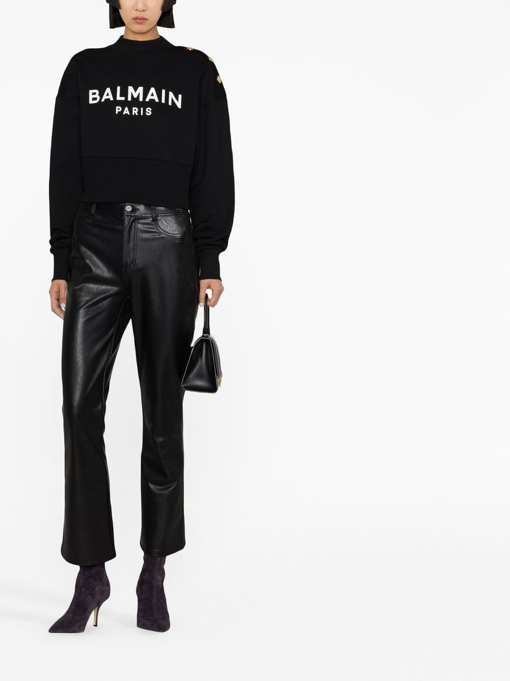 Balmain Paris printed short sweatshirt - 2